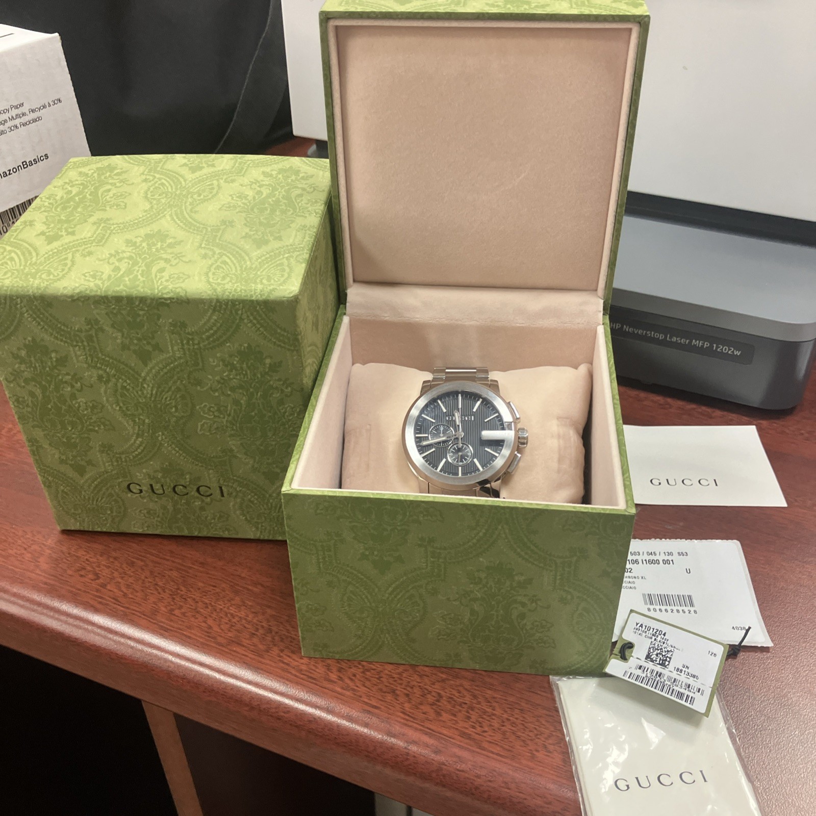 Gucci YA101204 Men’s G-Chrono Silver Tone Stainless Steel 101.2 Series Watch