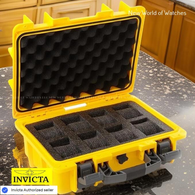INVICTA EIGHT 8 SLOT IMPACT Yellow Watch Storage Box Collector Case Classic Ed.