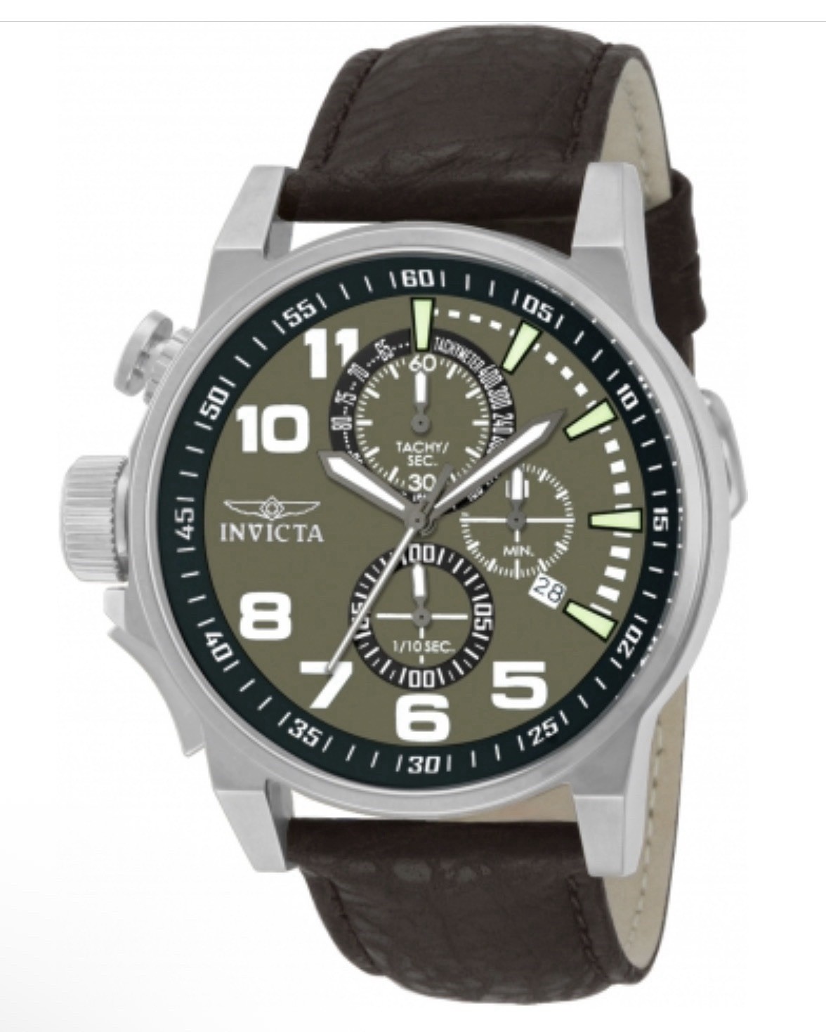Invicta I-Force Men’s Quartz Lefty Chronograph Date 100m Brown Leather 13054