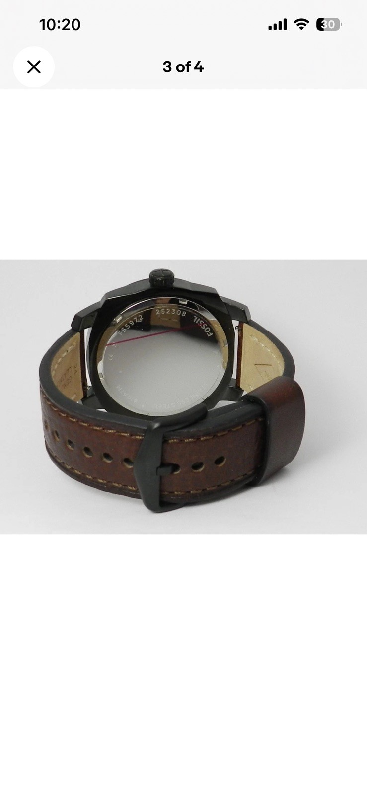 Fossil Machine Leather Strap Watch, 49mm