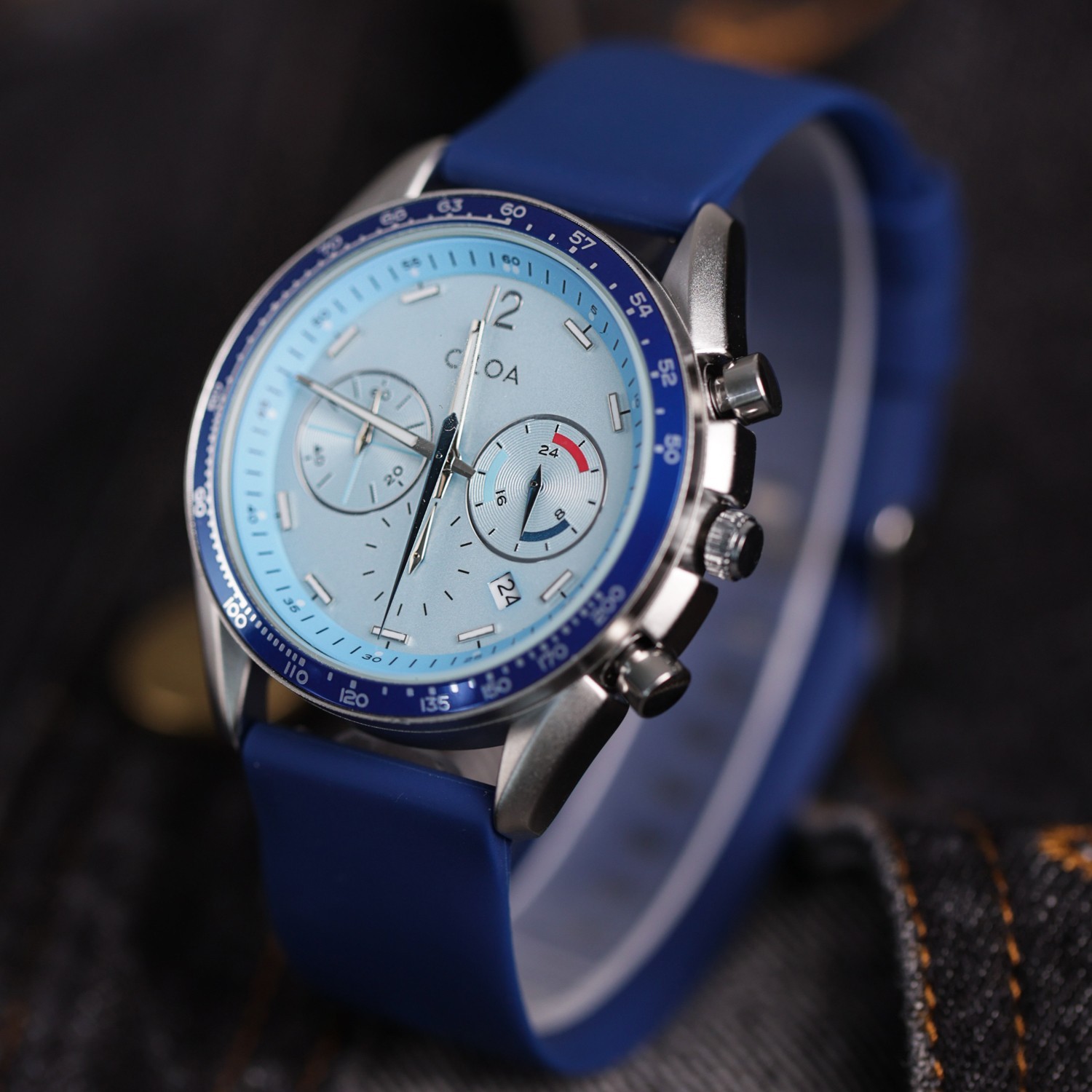 CILOA Blue Round Luxury Men’s Quartz Watch Chronograph Date Authentic 2026 3ATM