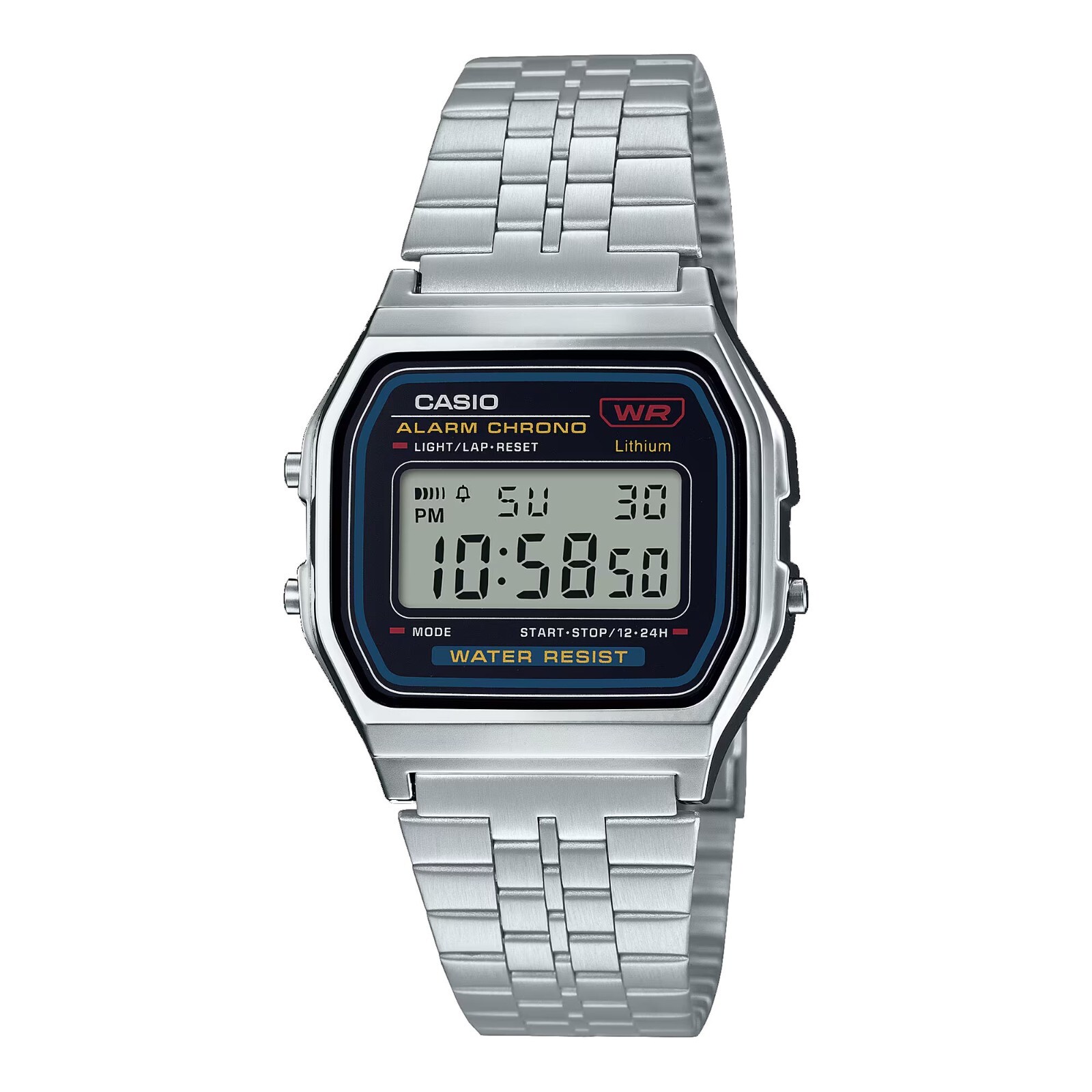Casio A159WA-N1 Men’s Japan Vintage Metal Band Chronograph Alarm Digital Watch