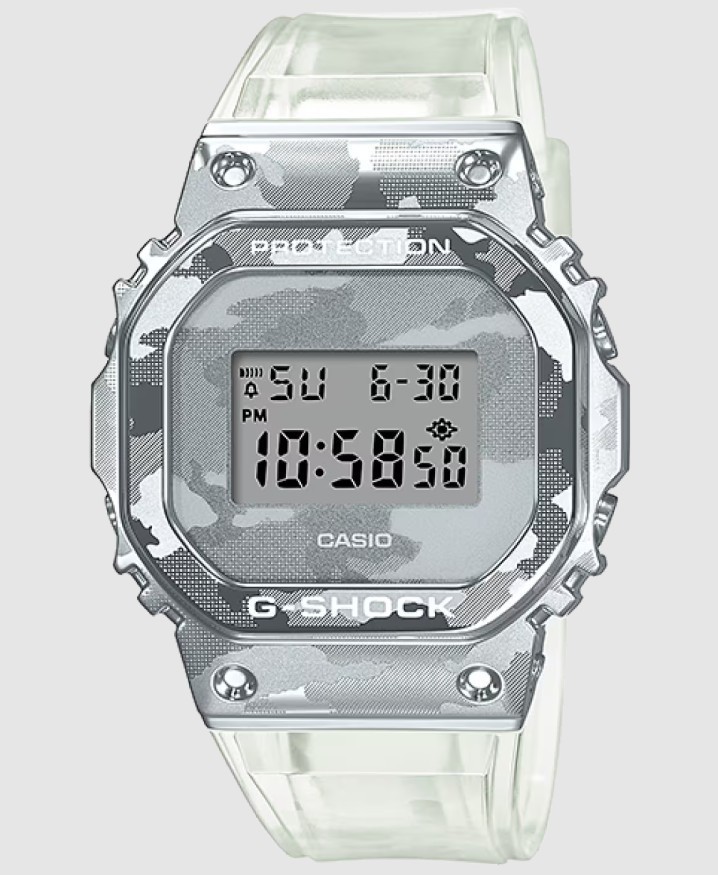 Casio G-Shock G-Steel Transparent and Silver Digital Watch – GM5600SCM-1