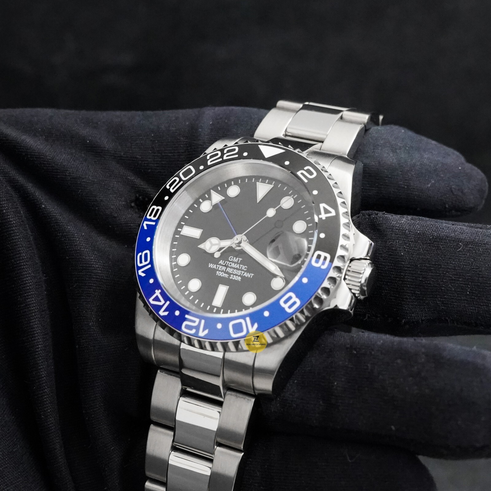 40mm “Batman” Custom Sub Date Style Mod Watch NO LOGO w/ NH35 Automatic Movement