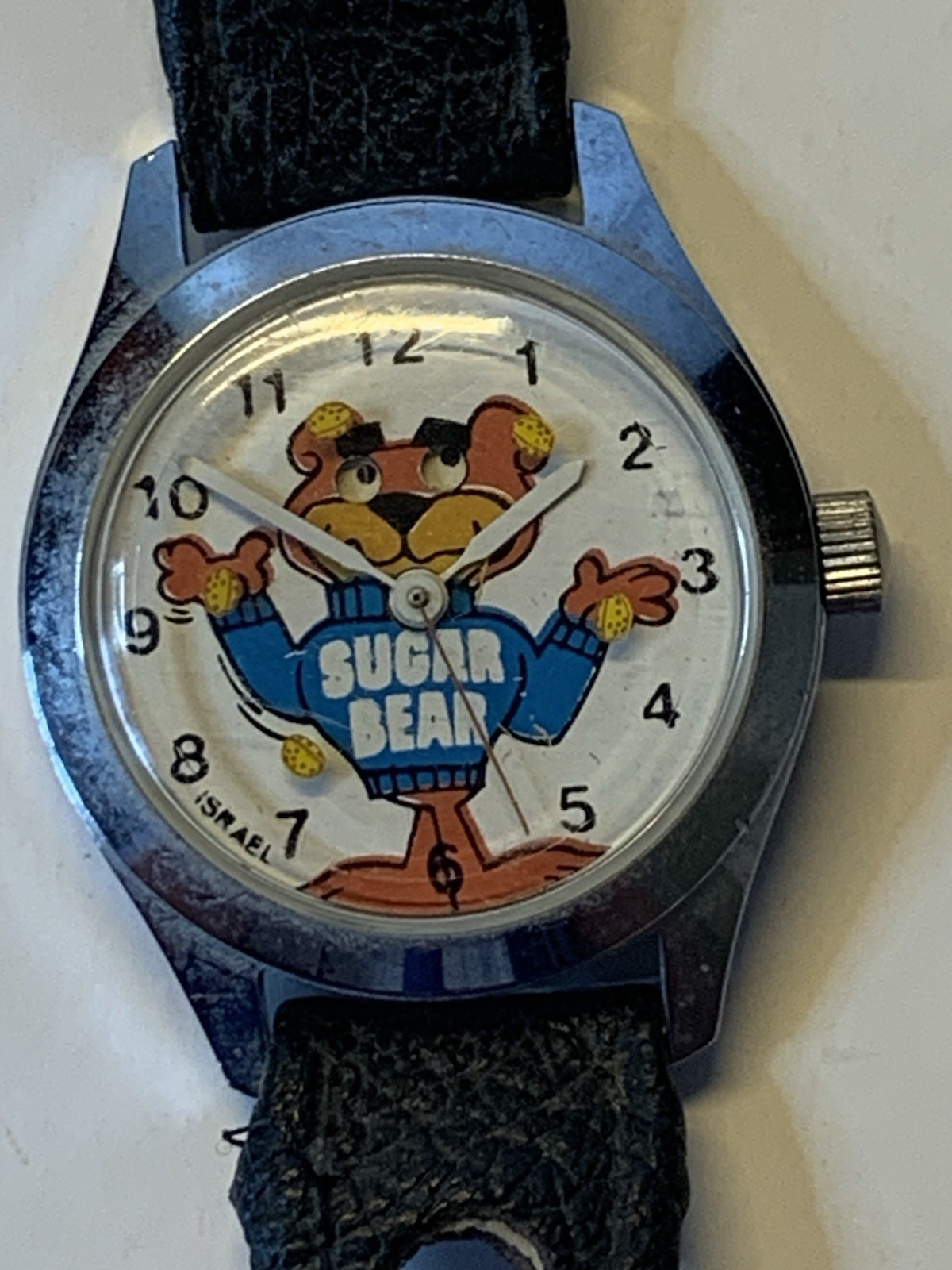 Sugar Bear Sugar Crisps Blinking Eyes Manual Wind Kids Watch Original Band