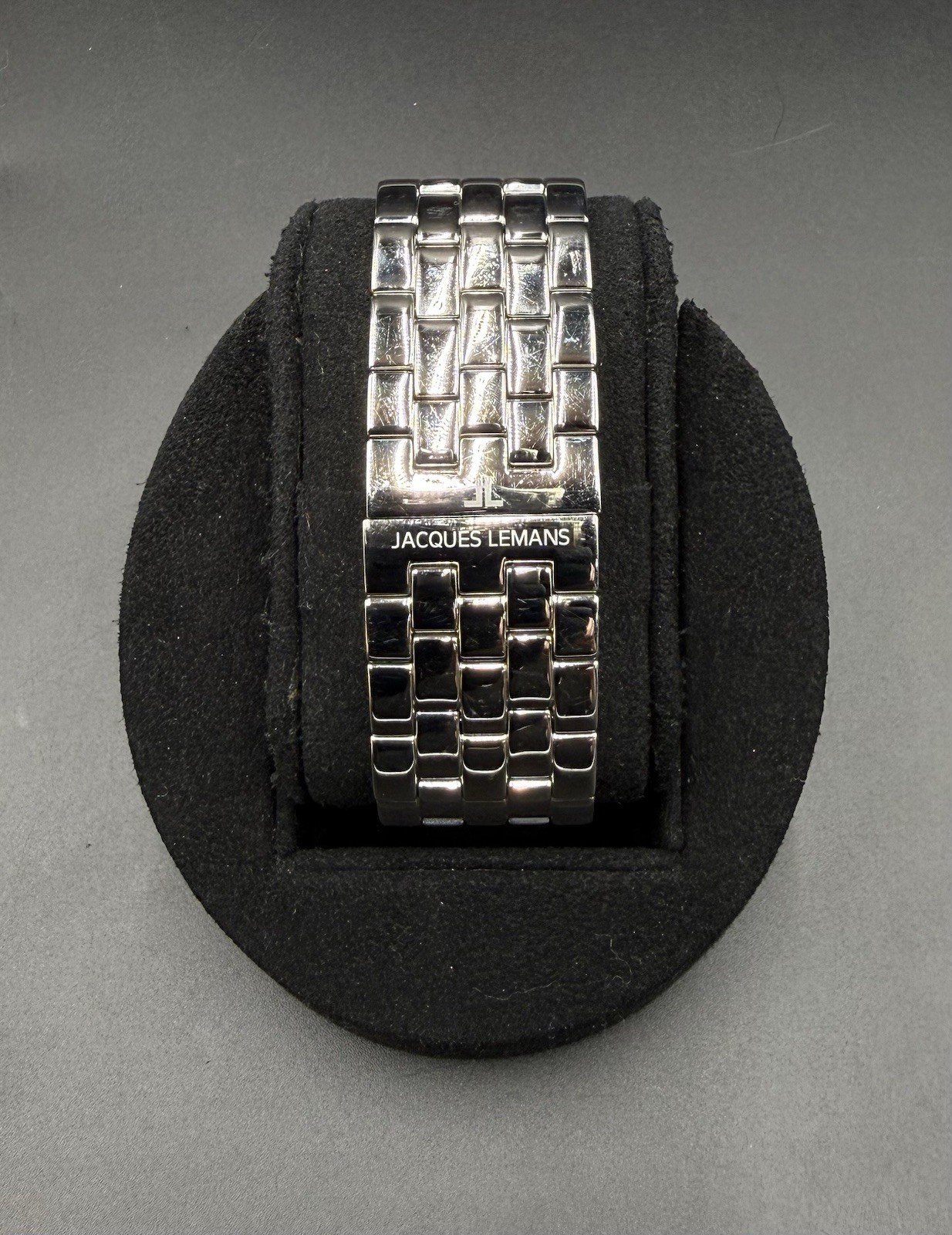 Jacques Lemans 34MM Men’s Stainless Steel Date Tank Style Watch 1-1607 5ATM