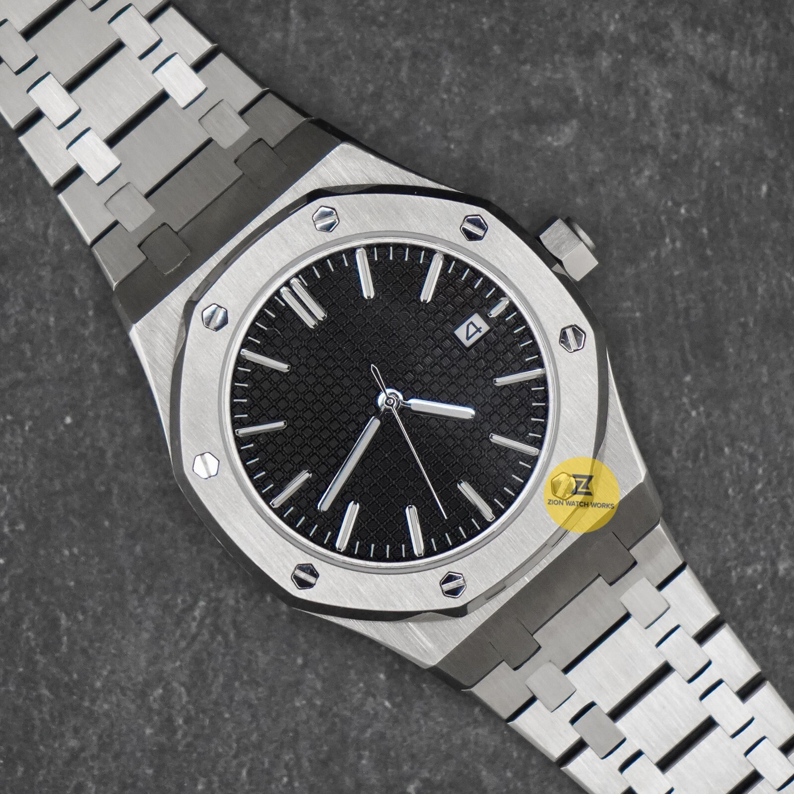 Custom Made 42mm RO “Jumbo” Style Black Dial Mod Watch NH35 Automatic Movement