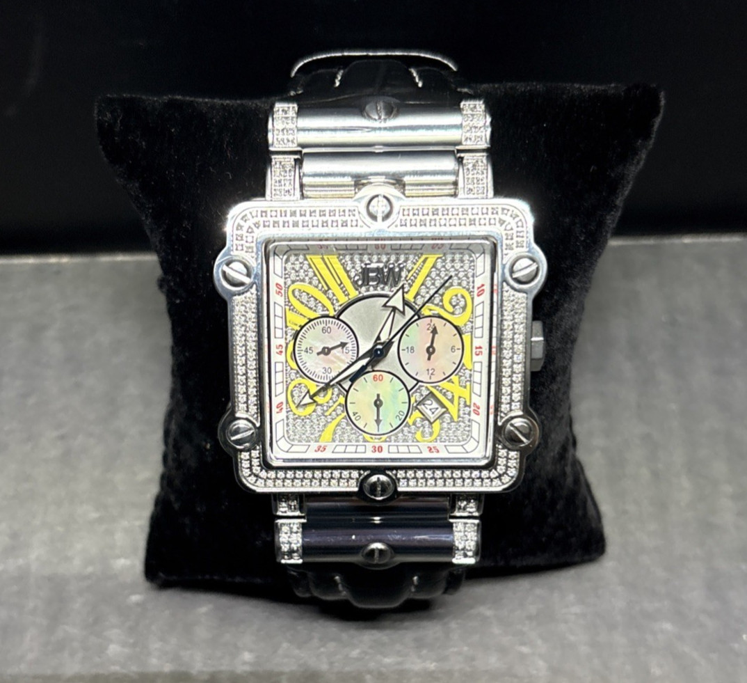 JBW Phantom 46mm Diamond Bezel Stainless Steel Chronograph Men’s Watch