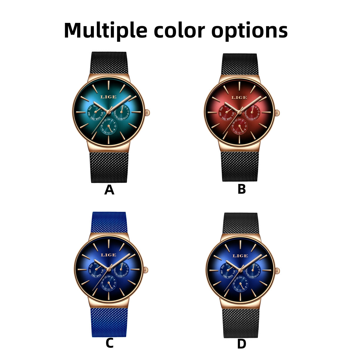 Men’s Luxury Watch Quartz Ultra-thin Date Stainless Steel Waterproof Wristwatch