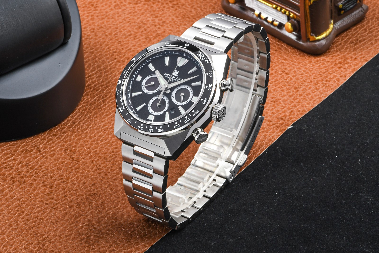 TACTICAL FROG GS VS75 Quartz Solar Chronograph Watch 45.5mm Paul Newman C3 316L