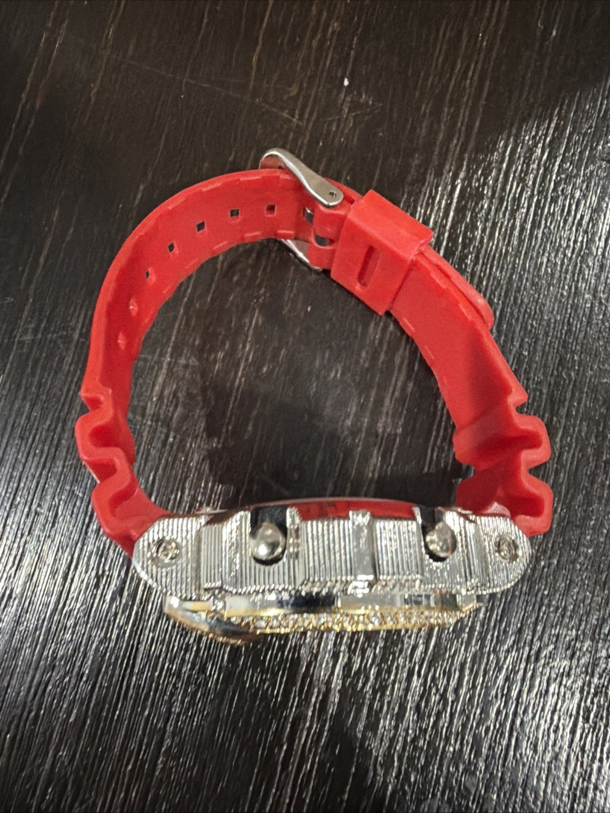 Kingmaster Genuine Diamonds Shock Resistant Digital Quartz Sport Watch RED