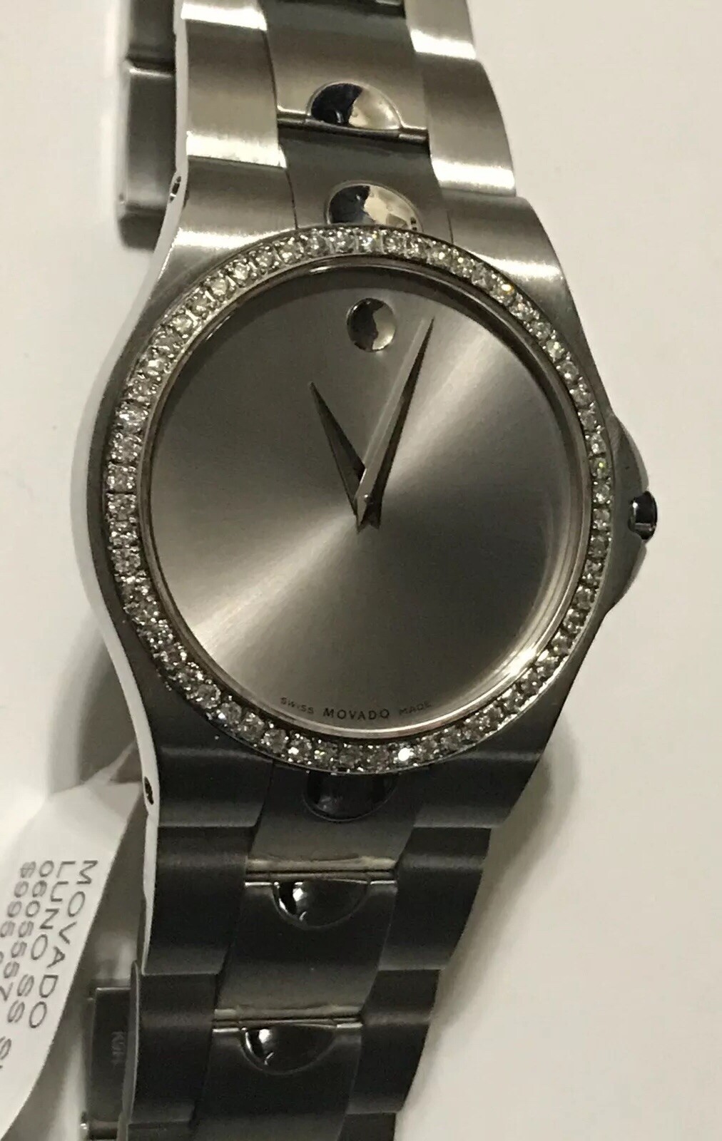 New Men’s Movado luno Museum Custom Set Diamond Swiss Watch 0605557