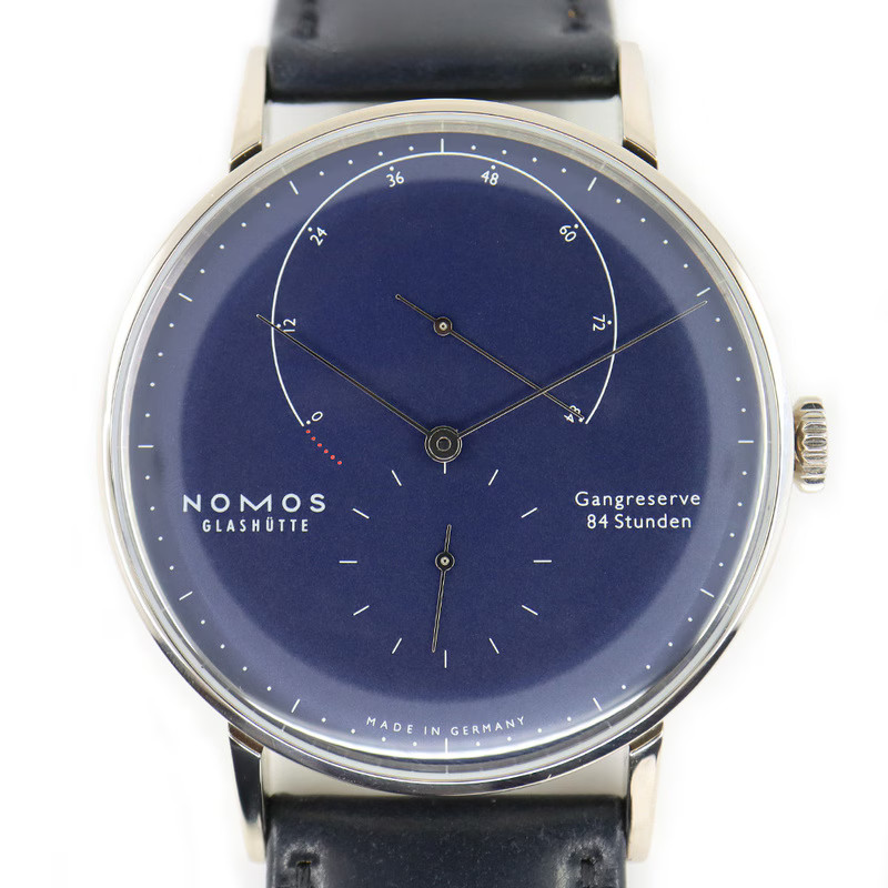 Nomos Lambda Deep Blue NMLA4DR3BL2 42.0mm White Gold Blue Wristwatch #UW2153