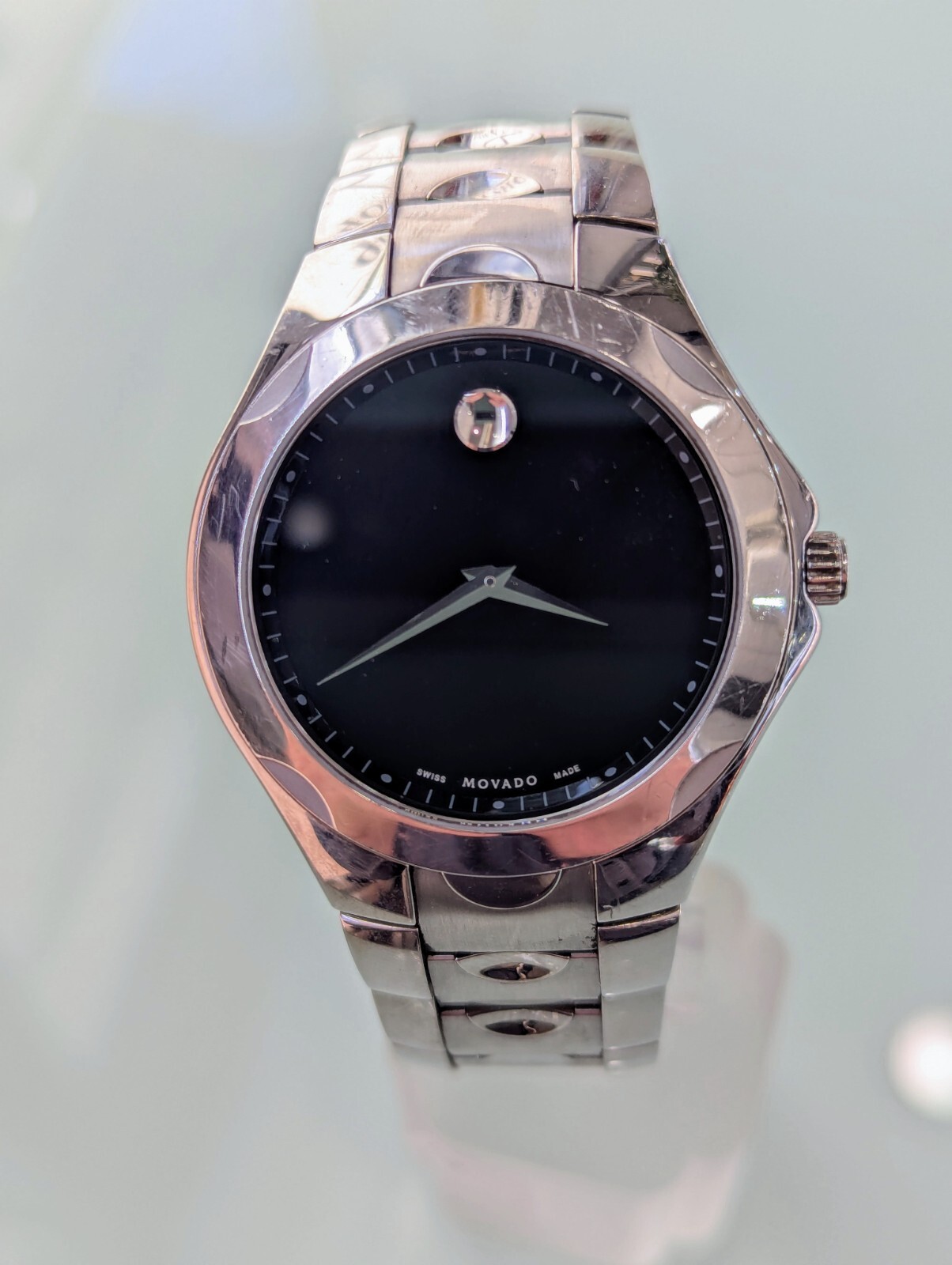 Movad Luno Black Dial Stainless Steel Men’s Watch – 84G11853