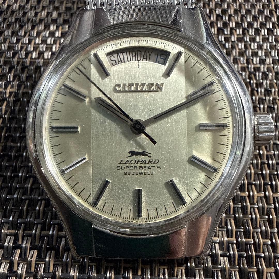 Citizen Leopard 26J Hi Beat Auto Watch Working 36mm 17.6cm 6.89in Original Mesh