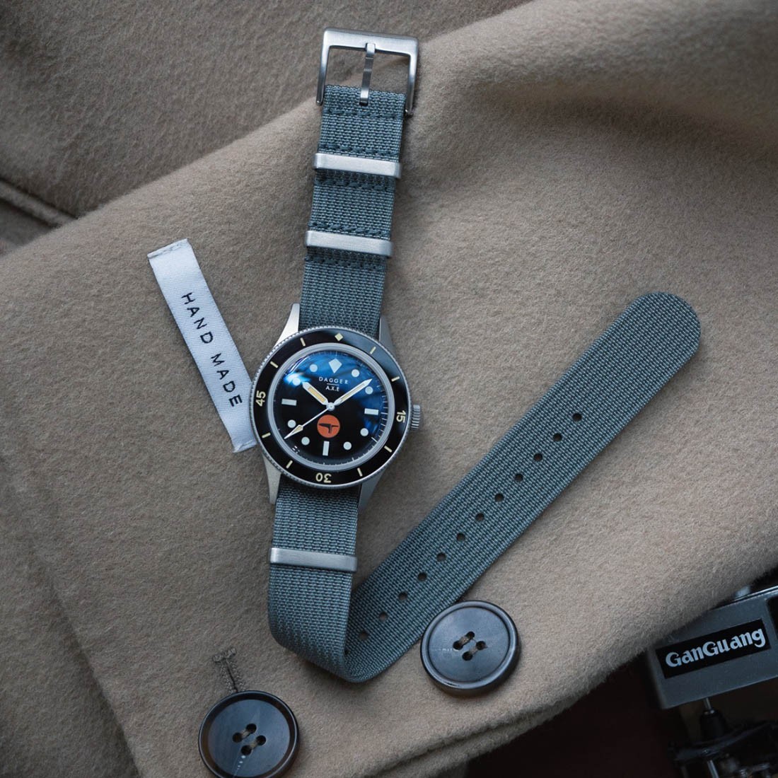 Dagger Axe Spectre Mechanical Automatic Steel Black Grey Diver Men’s Watch