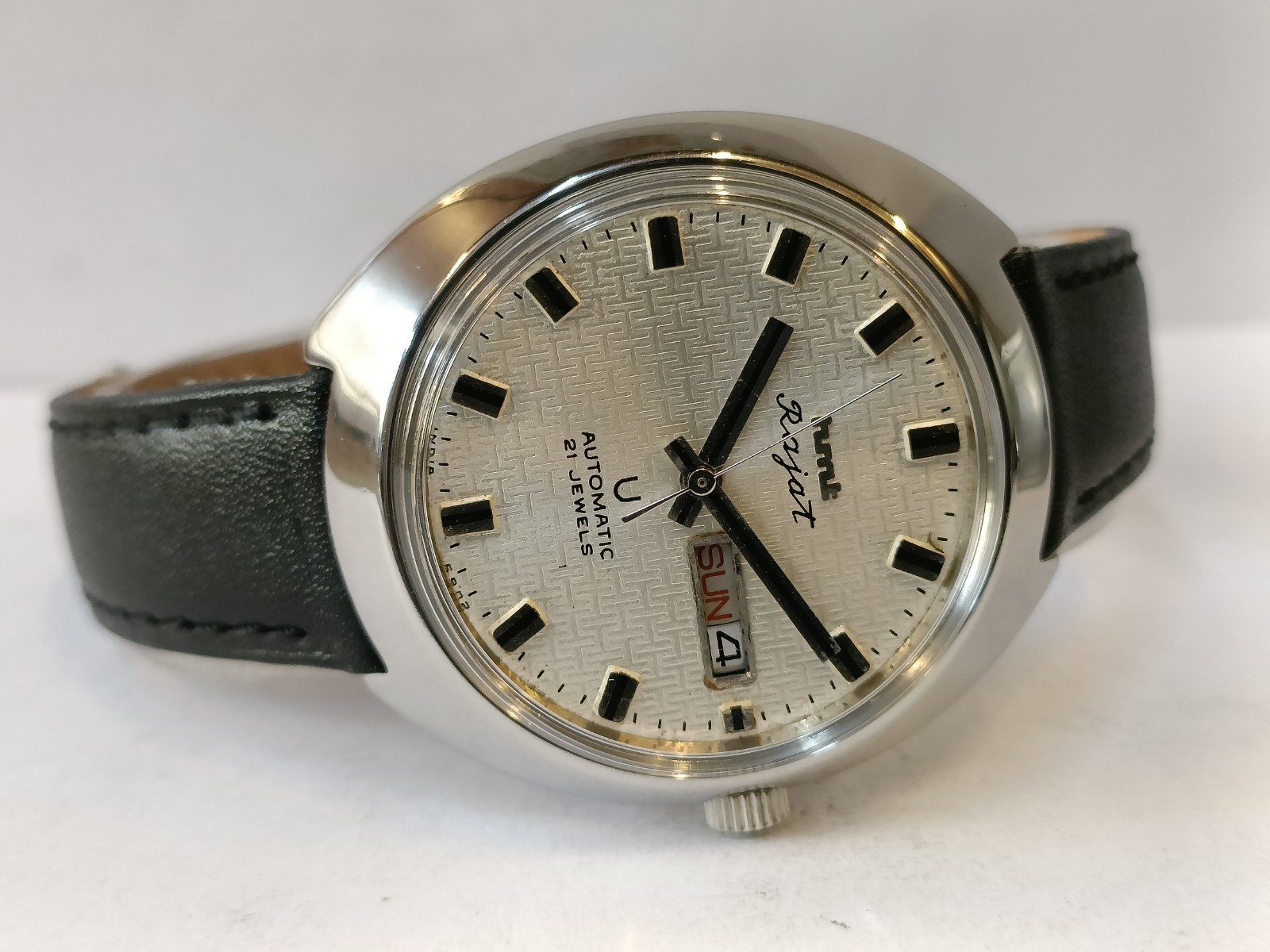 ORIGINAL HMT RAJAT 21J AUTOMATIC WHITE DIAL INDIA MEN’S WORKING CONDITION