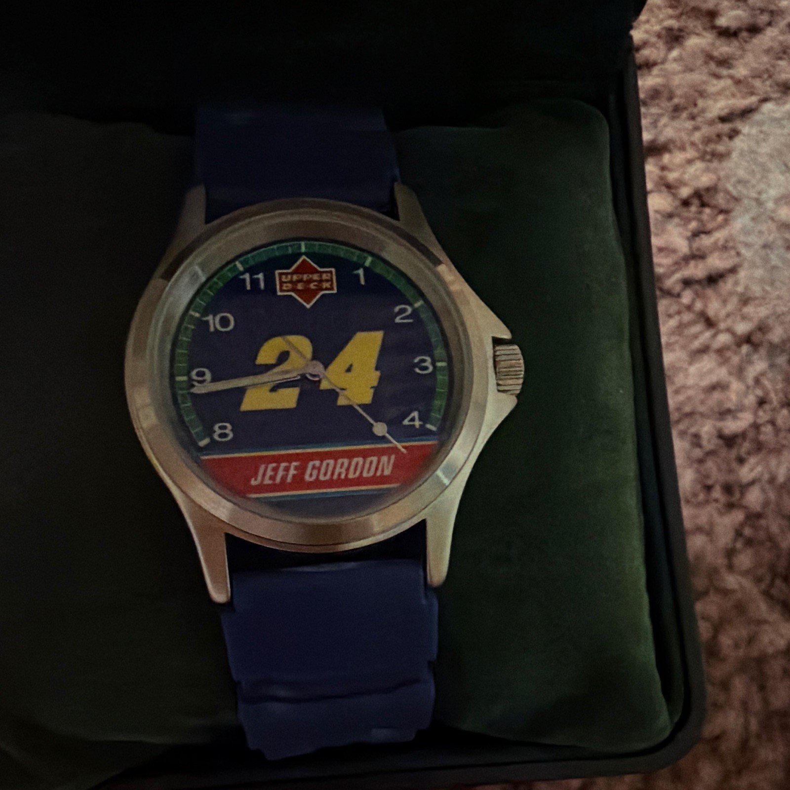 Upper Deck Jeff Gordon Men’s Quartz Analog Watch Blue Rubber Strap w/ Box
