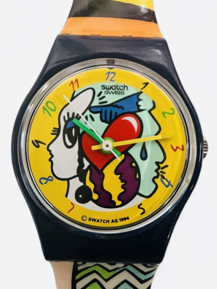 Vintage Swatch Sprayer LN121 1995 Ladies Designed By Yaya 26mm New With Battery