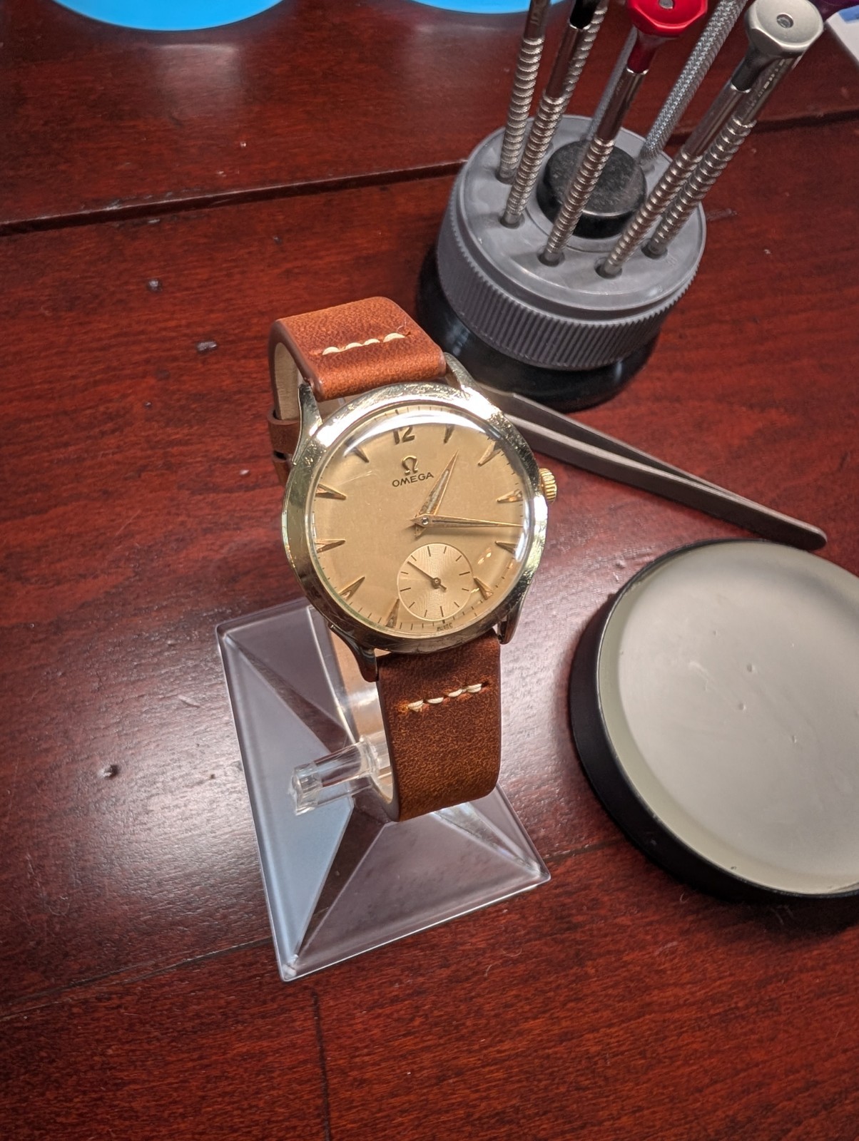 1951 Vintage Mens Omega Manual Wind Wristwatch 10k GF Cal 361 17J Serviced
