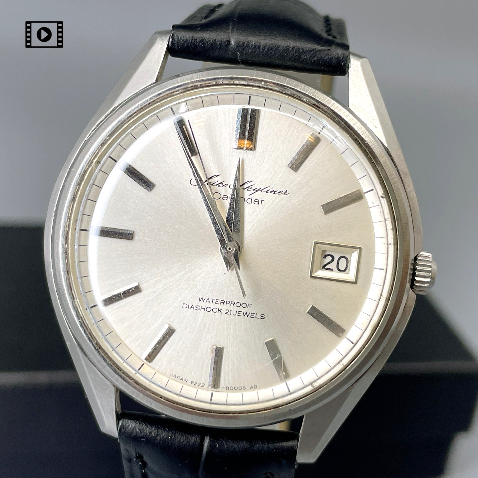 SEIKO Skyliner 6222-8000 37mm Silver Dial Manual Men Watch Vtg1965 US Stock