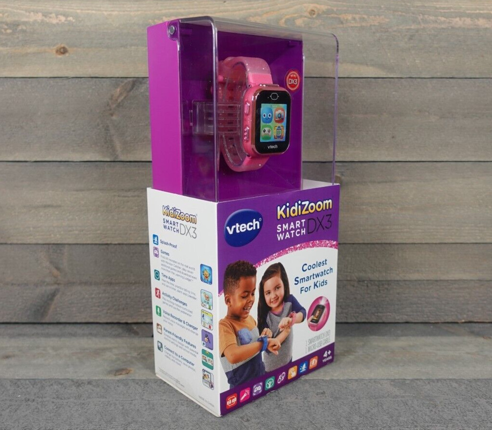 VTech KidiZoom Glitter Pink Smartwatch – Video & Pic Camera + Games – DX3 – NEW