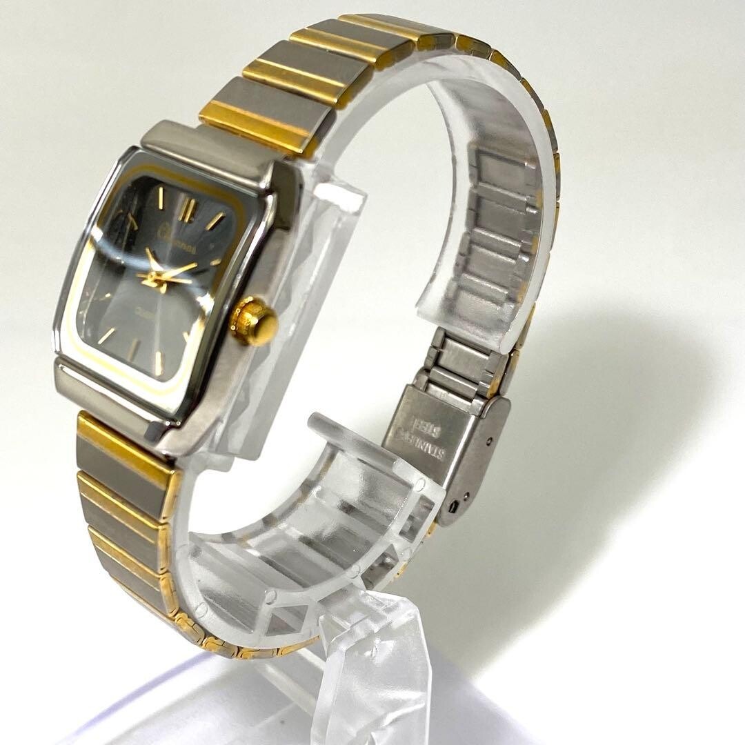 Chronos Wristwatch Square Quartz Analog Stick Indexes Authentic From Japan