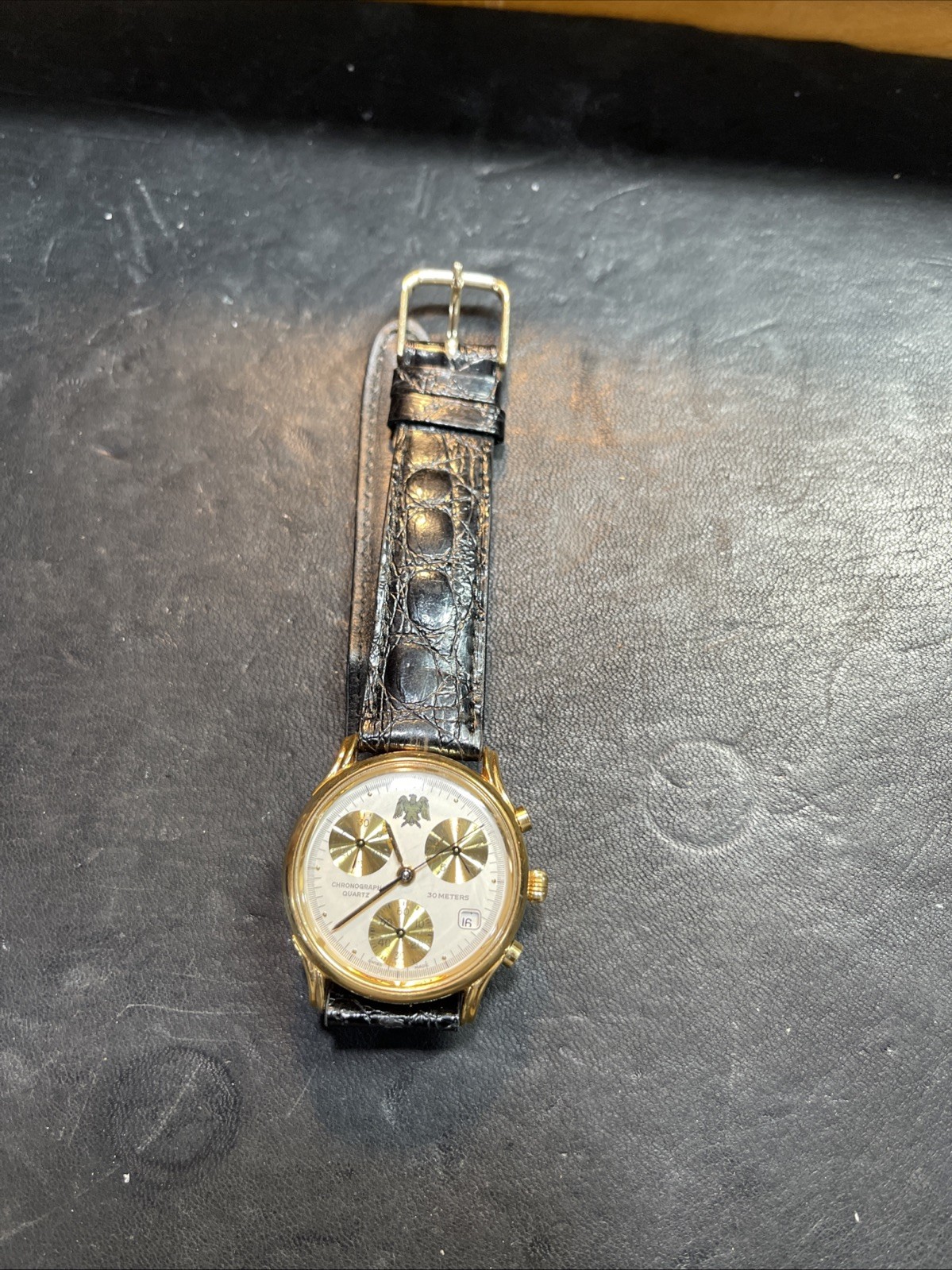 The Franklin Mint Swiss Made Chronograph Quartz Watch (30 Meters) Running