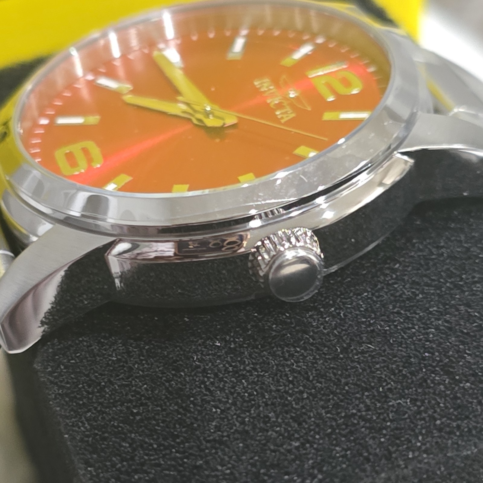 Invicta Men’s Watch Celestial Red Dial Silver Stainless Steel Bracelet 48496