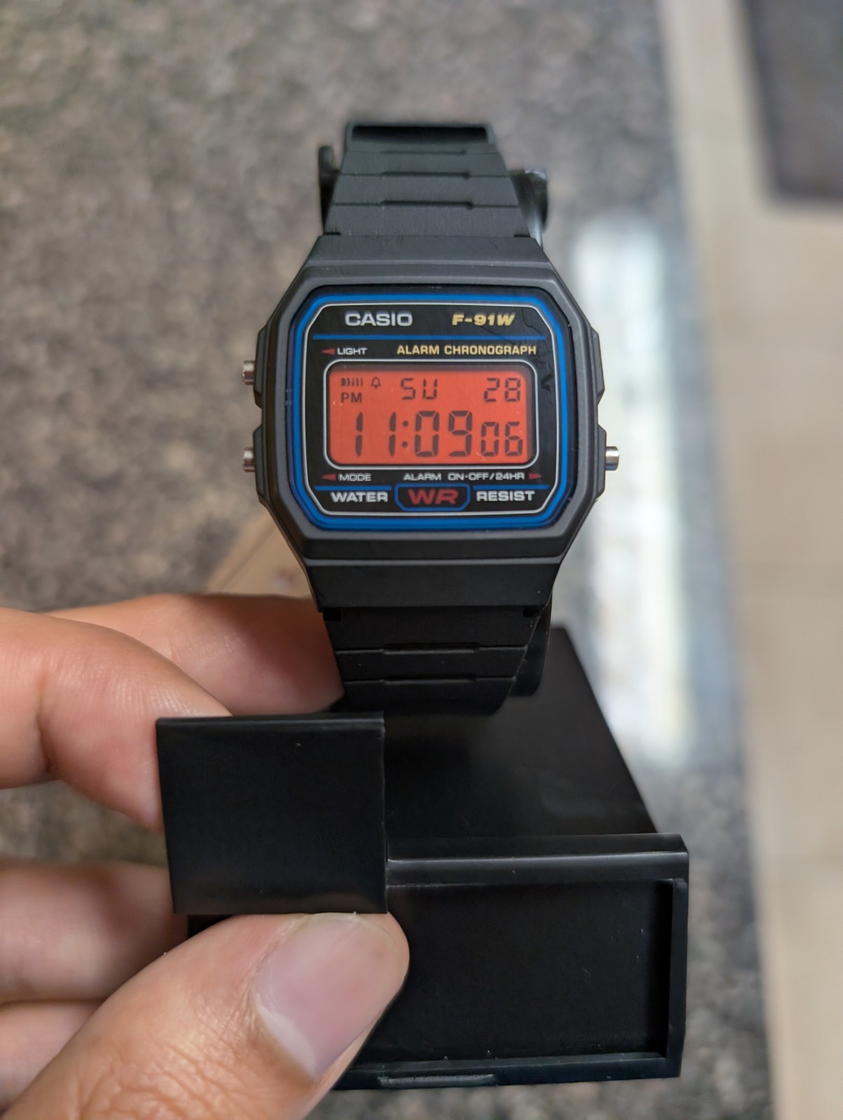 Casio F91W Red Screen Custom Digital Watch Mod New Box And Tag