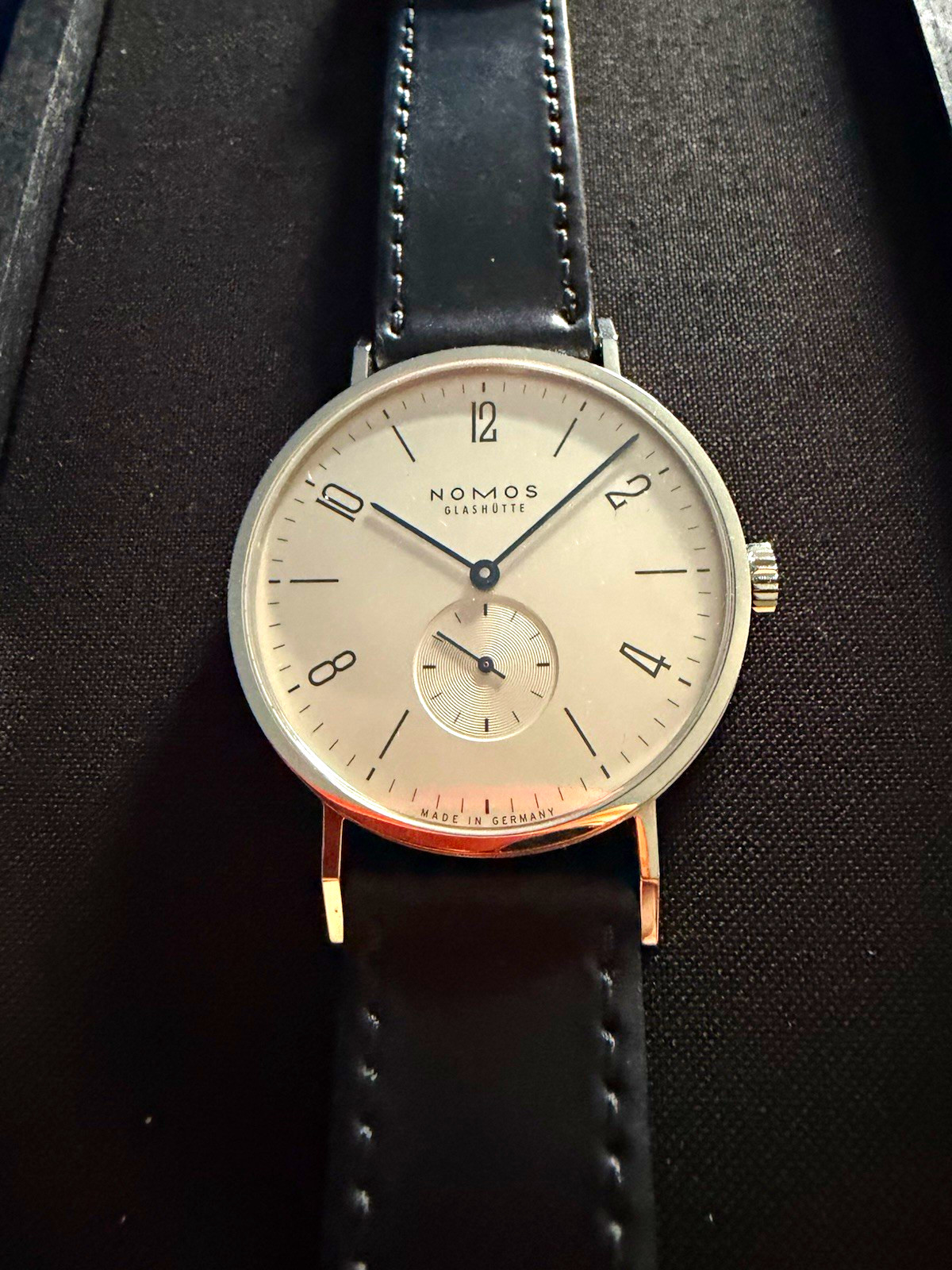 NOMOS Tangente 38mm manual, display back, 6 mos old EXC, $1900 OBO