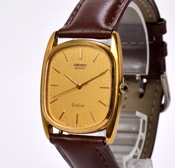 Vintage [Near MINT] Seiko Dolce 5931-5460 Gold Quartz Men’s Watch From JAPAN