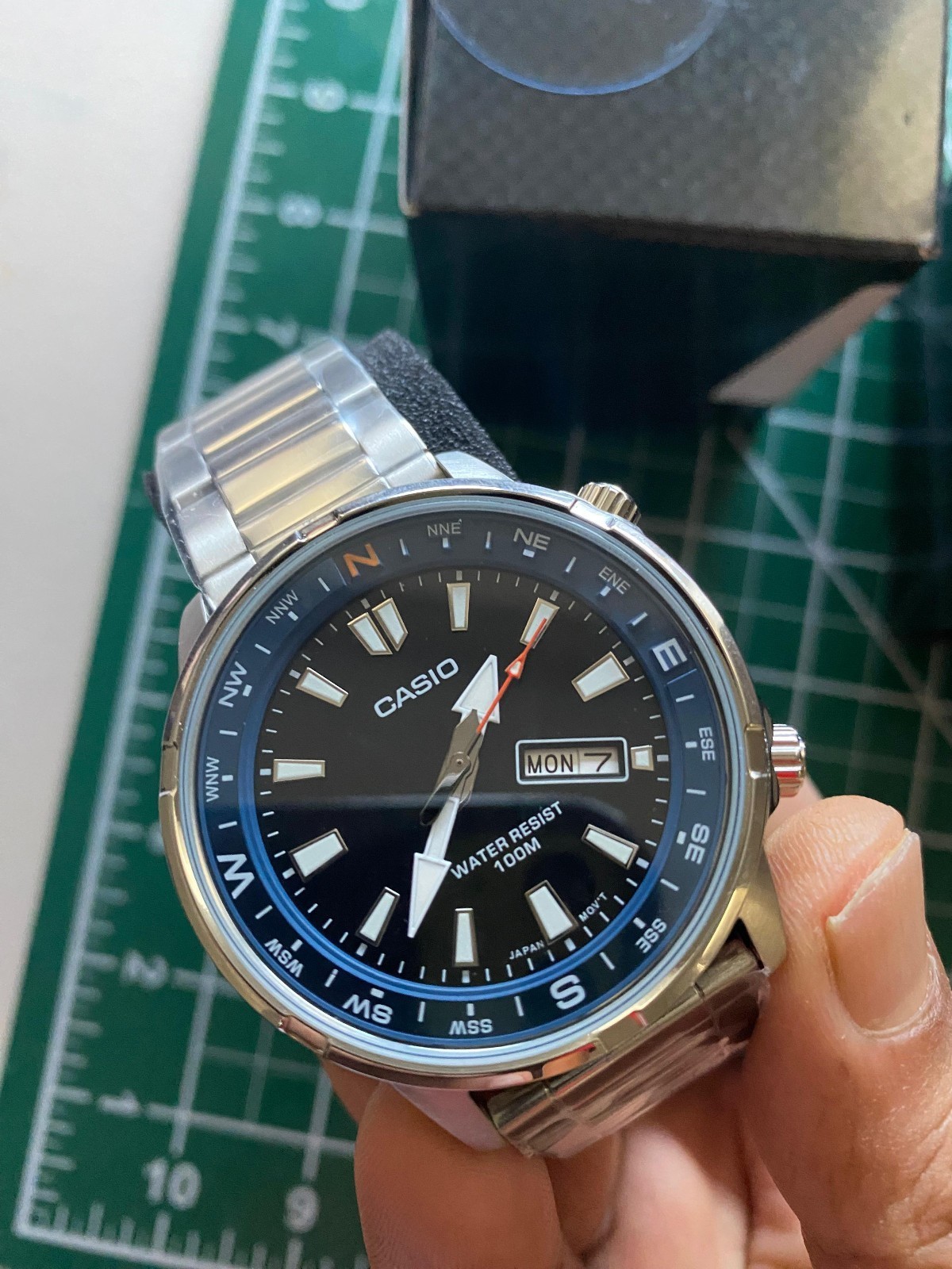 CASIO MTD-130D-1A2V Black Dial Blue Bezel Casual Quartz