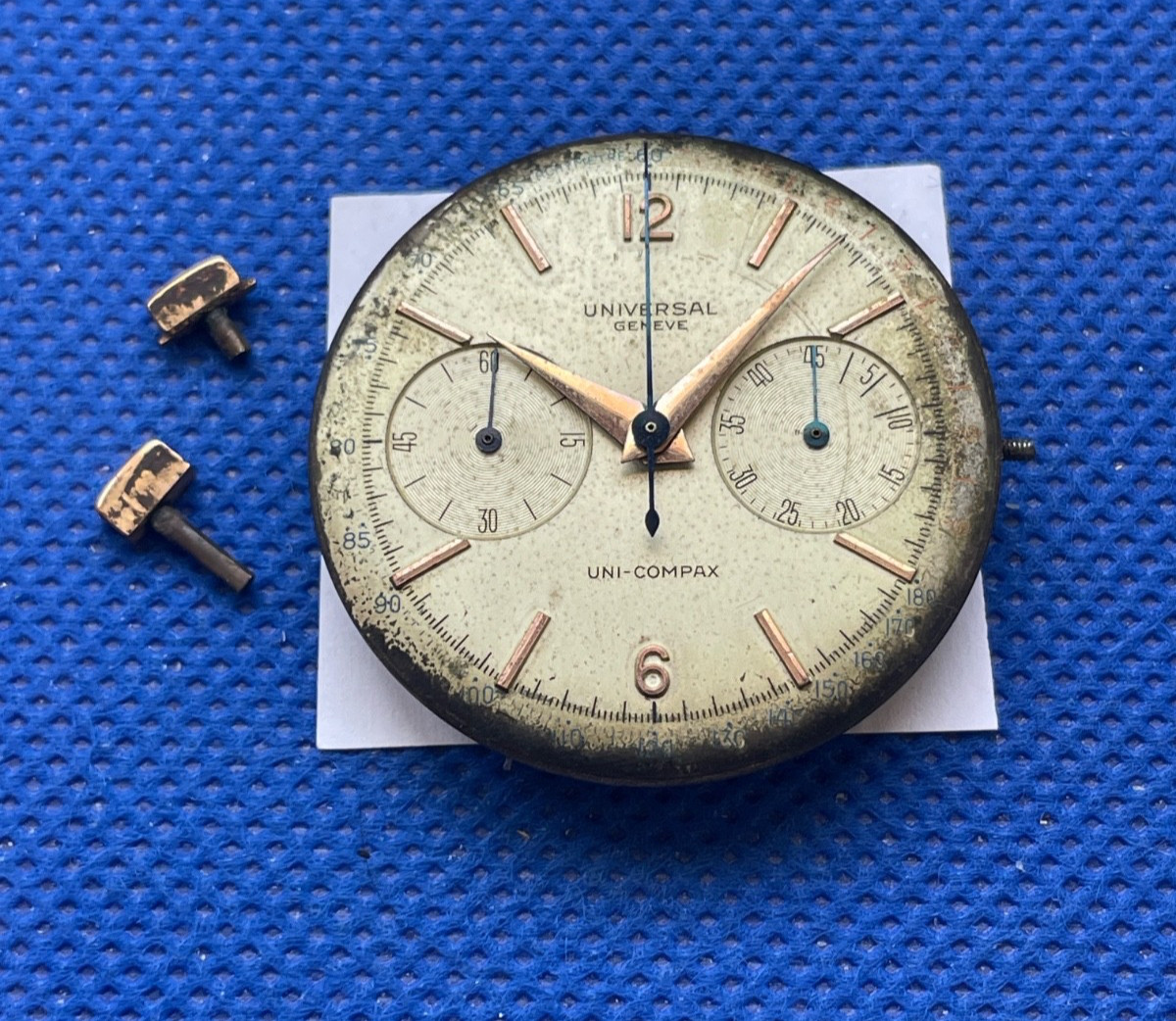 UNIVERSAL GENEVE UNI-COMPAX caliber 285 movement running & dial 34.4 mm (18584)