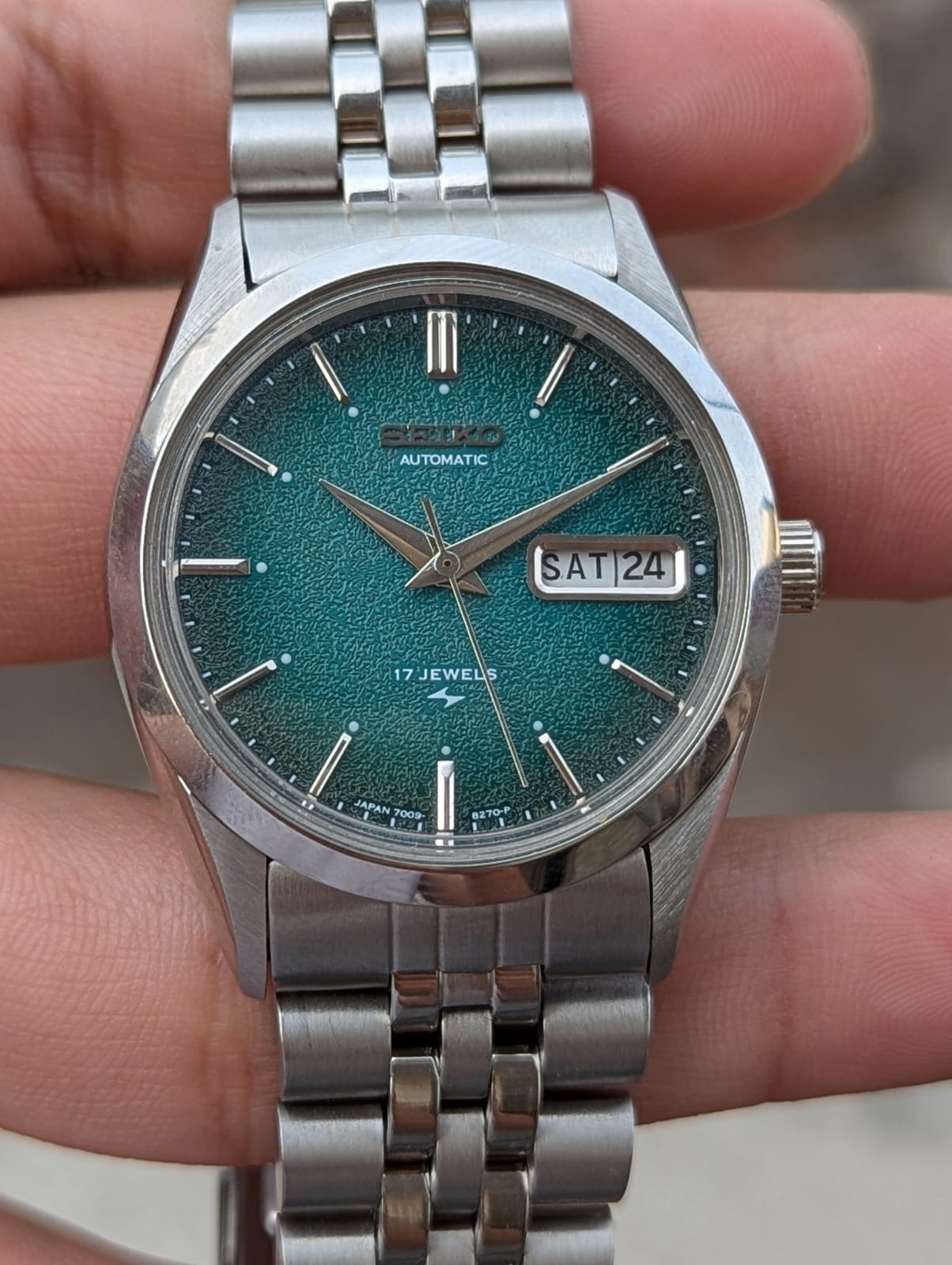 Seiko 5 Men’s Automatic Watches 7009 | Textured Green Dial | Japan Made