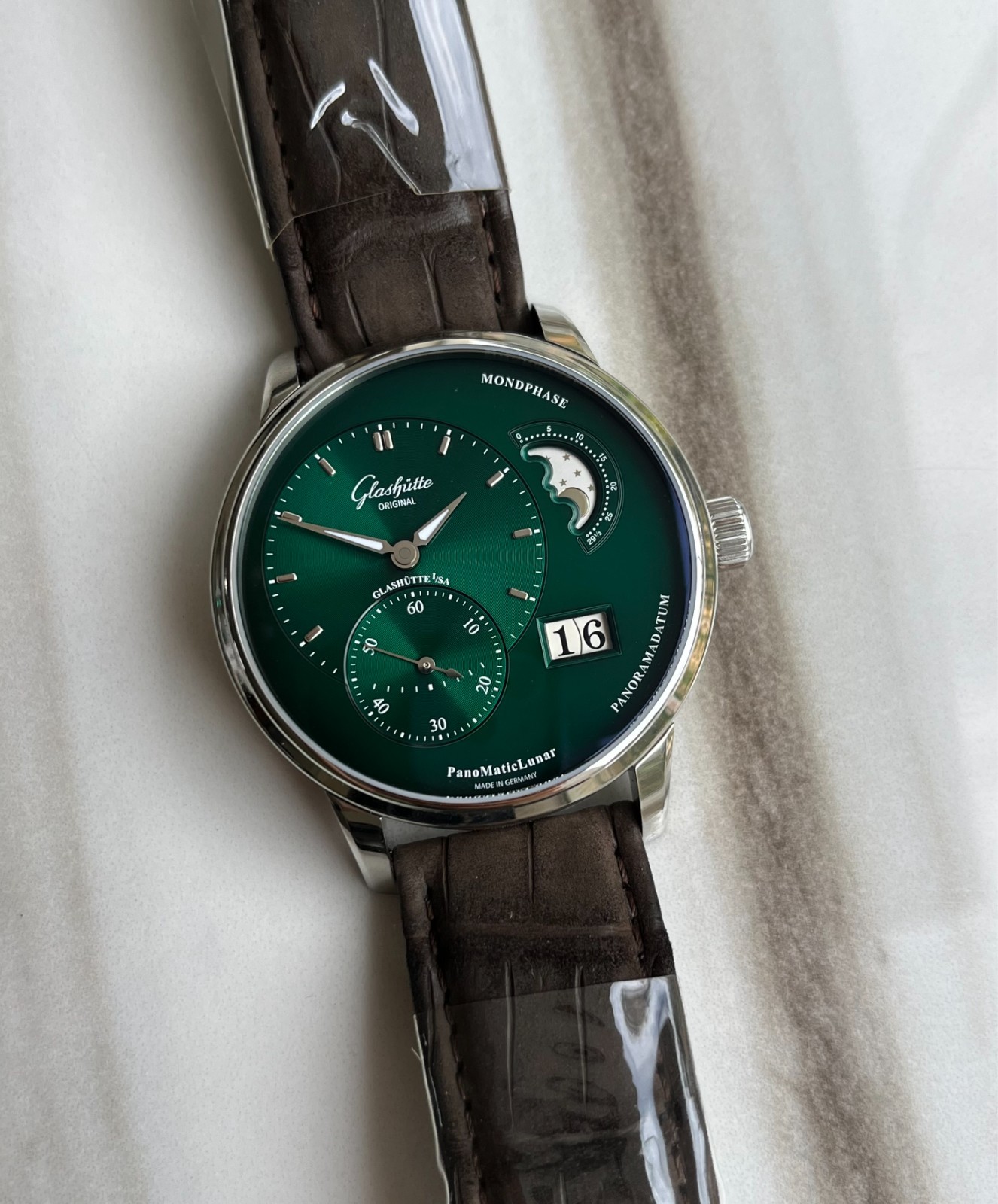 Glashütte Original PanoMaticLunar – Green fumé dial – 2026 New Set