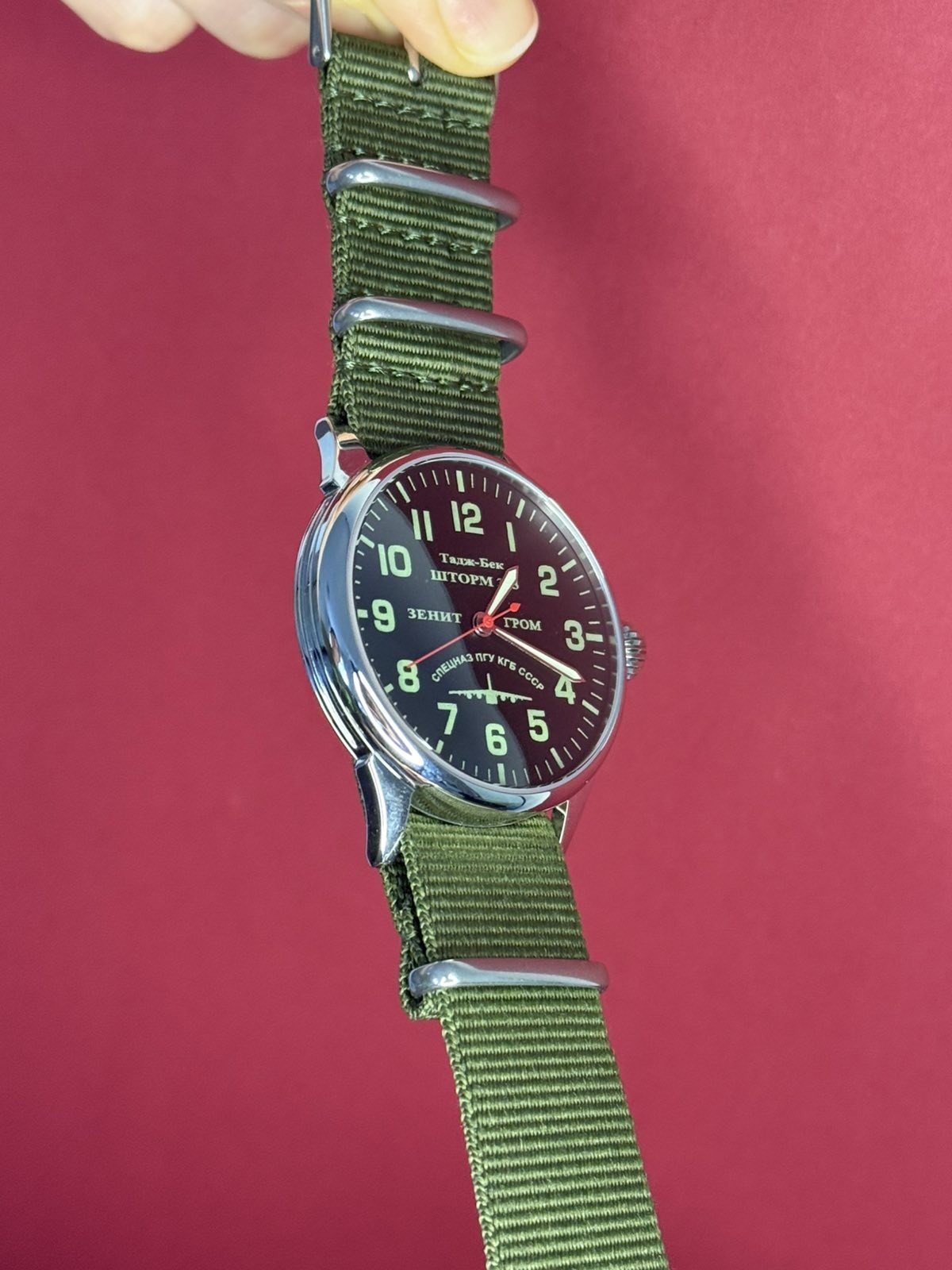 Raketa Watch Mechanical Storm Aviator USSR Wrist Vintage Green Soviet Men’s