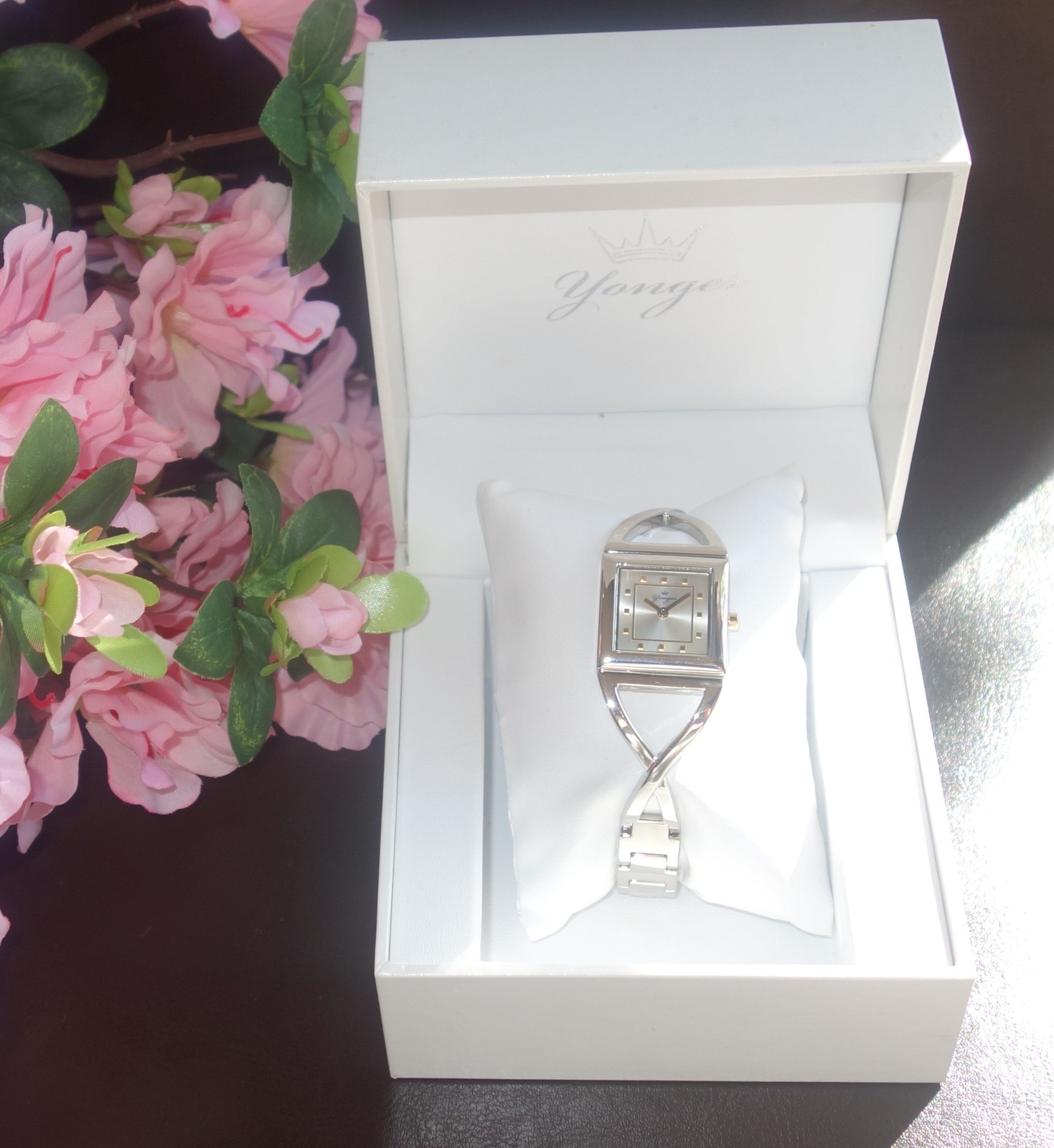 Yonger and Bresson Square Silver Dial PVD Steel Watch DMN 1503/06 new