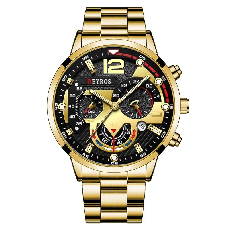 Luxury Quartz Men’s Watch with Calendar and Luminous Features for Business Casua