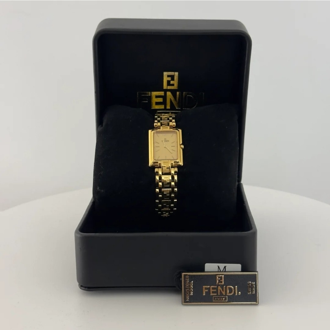 Fendi Orologi 730L Swiss Made Quartz Gold Tone Women’s Bracelet Watch w/ Box