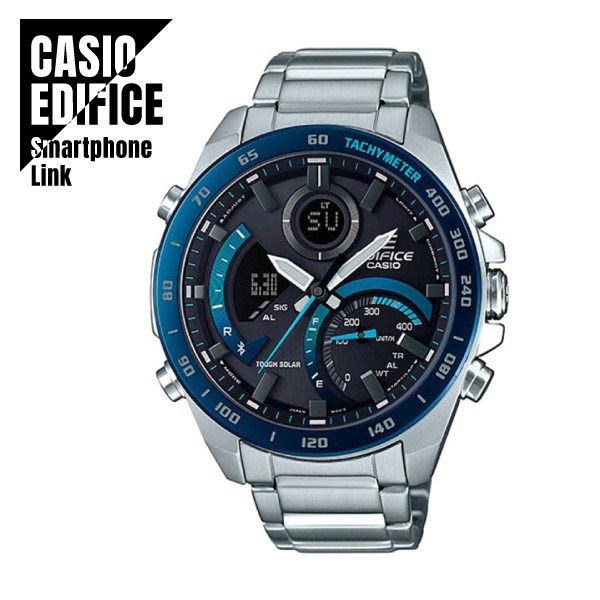 CASIO EDIFICE Smartphone Link Bluetooth ECB 900DB 1B Black Blue x Silver Men’s W