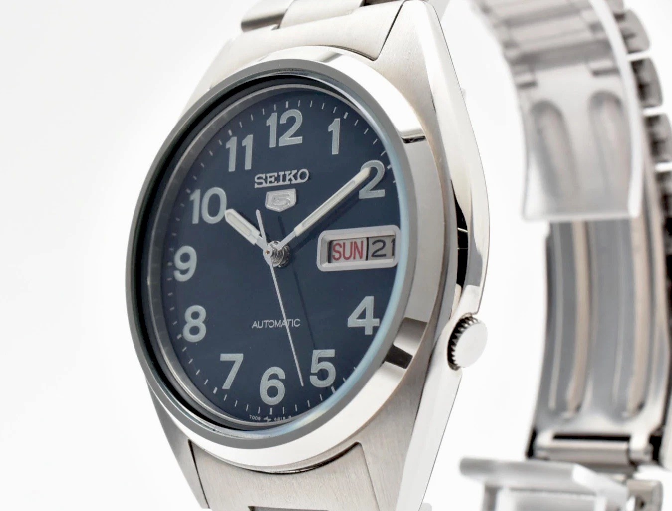 Seiko 5 Automatic Watch 7009-3180 Navy Dial, English and German From JAPAN
