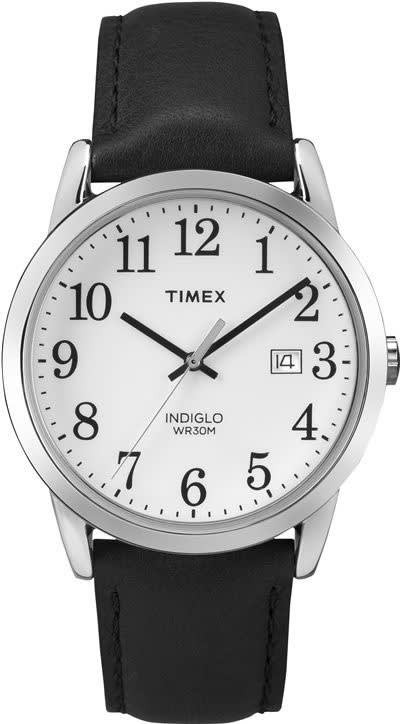 Timex Men’s Easy Reader Indiglo Date 38mm Blk Leather Watch TW2P75600