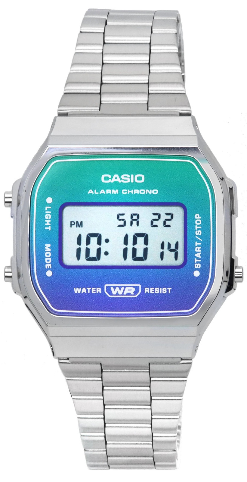 Casio Vintage Digital Stainless Steel Multicolor Dial Unisex Watch A168WER-2A