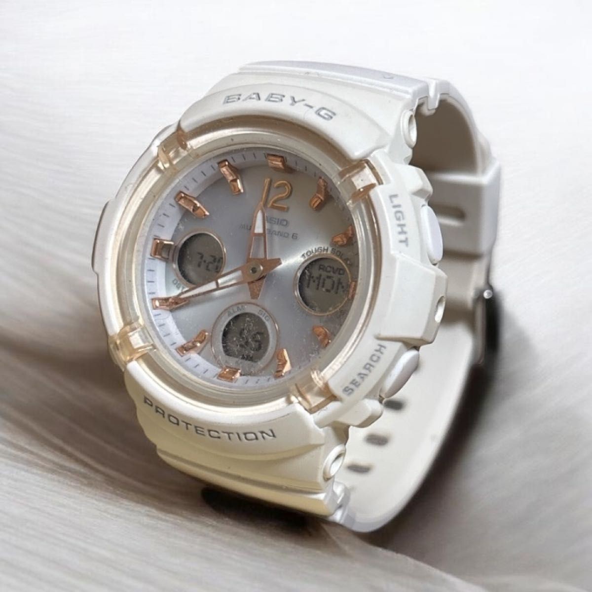 Excellent condition CASIO BABY G radio solar wristwatch BGA 2800 white Casio