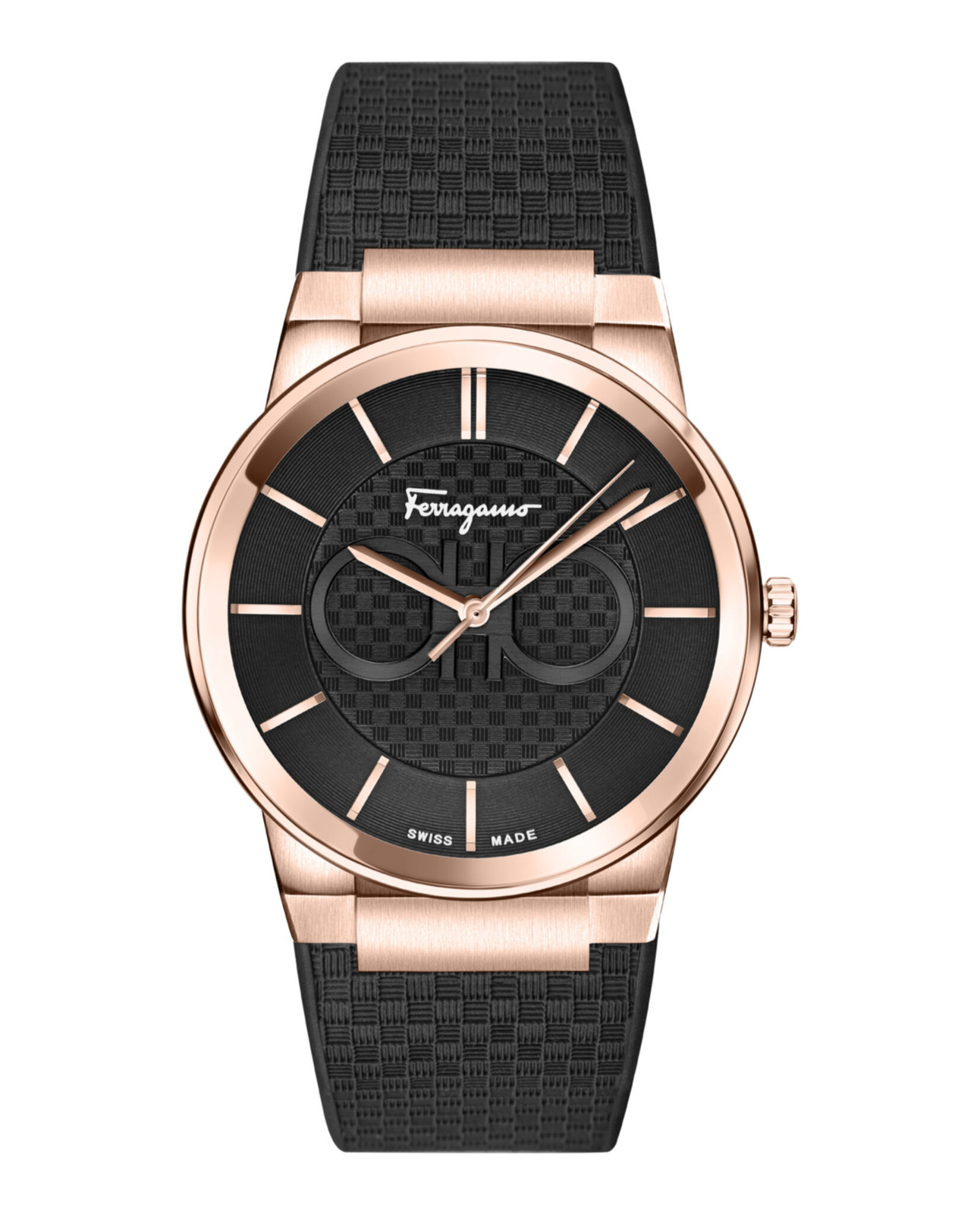 Ferragamo Mens Rosegold 41mm Strap Fashion Watch
