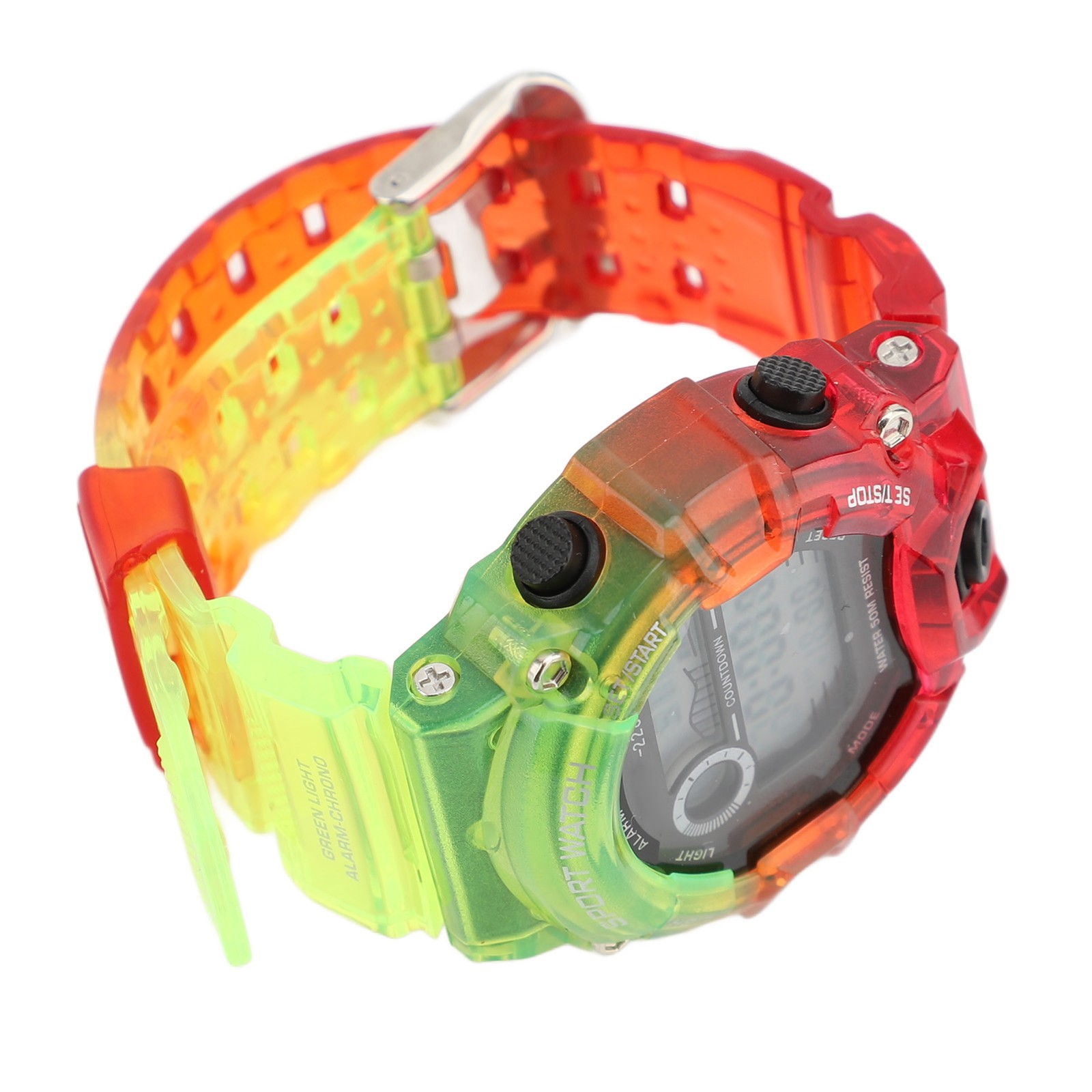 Digital Watch Luminous Round Water Proof Multifunction Countdown Electronic