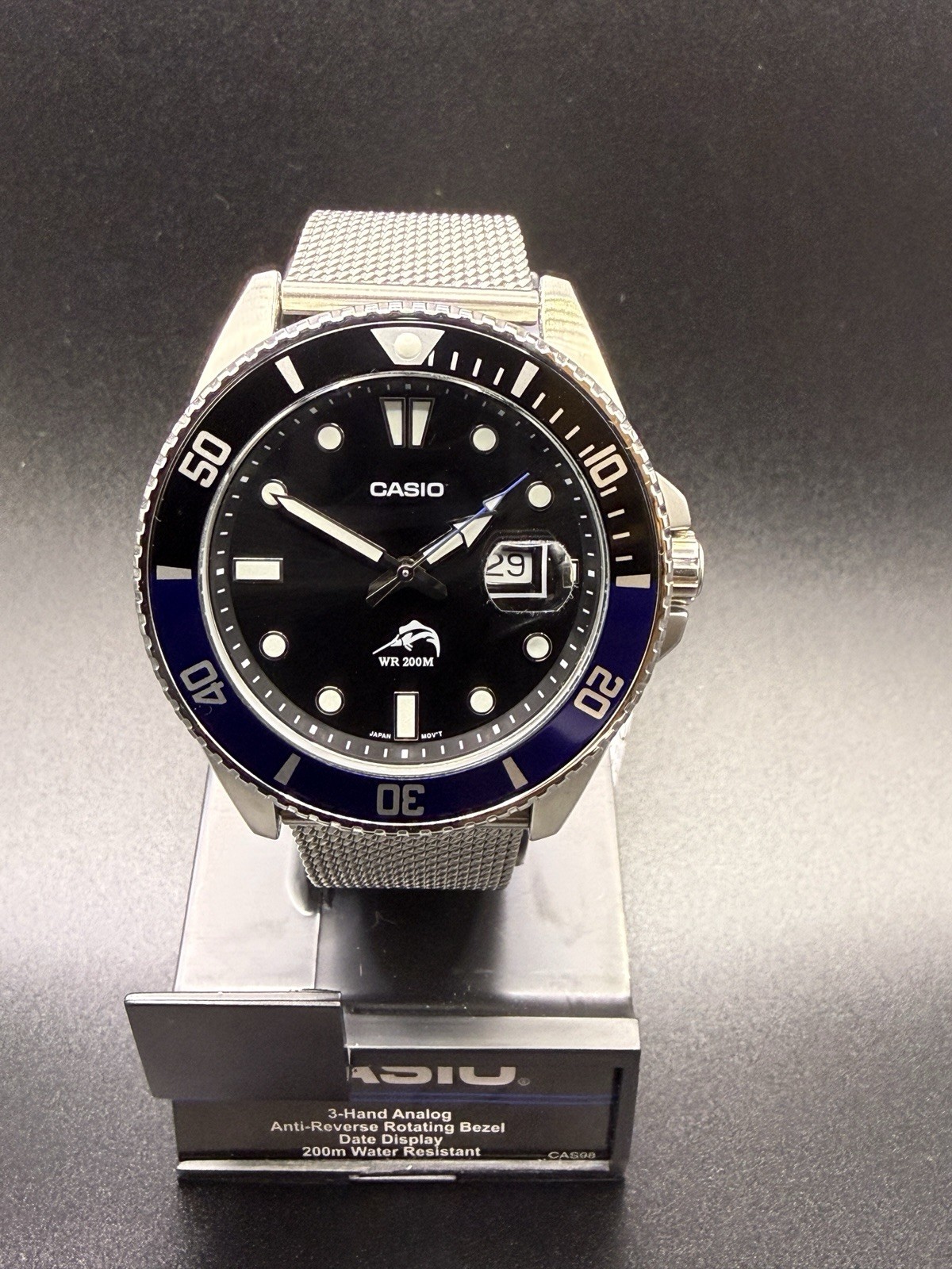 Casio Duro Batman – Custom Mod | Cyclops Mineral Crystal | Milanese