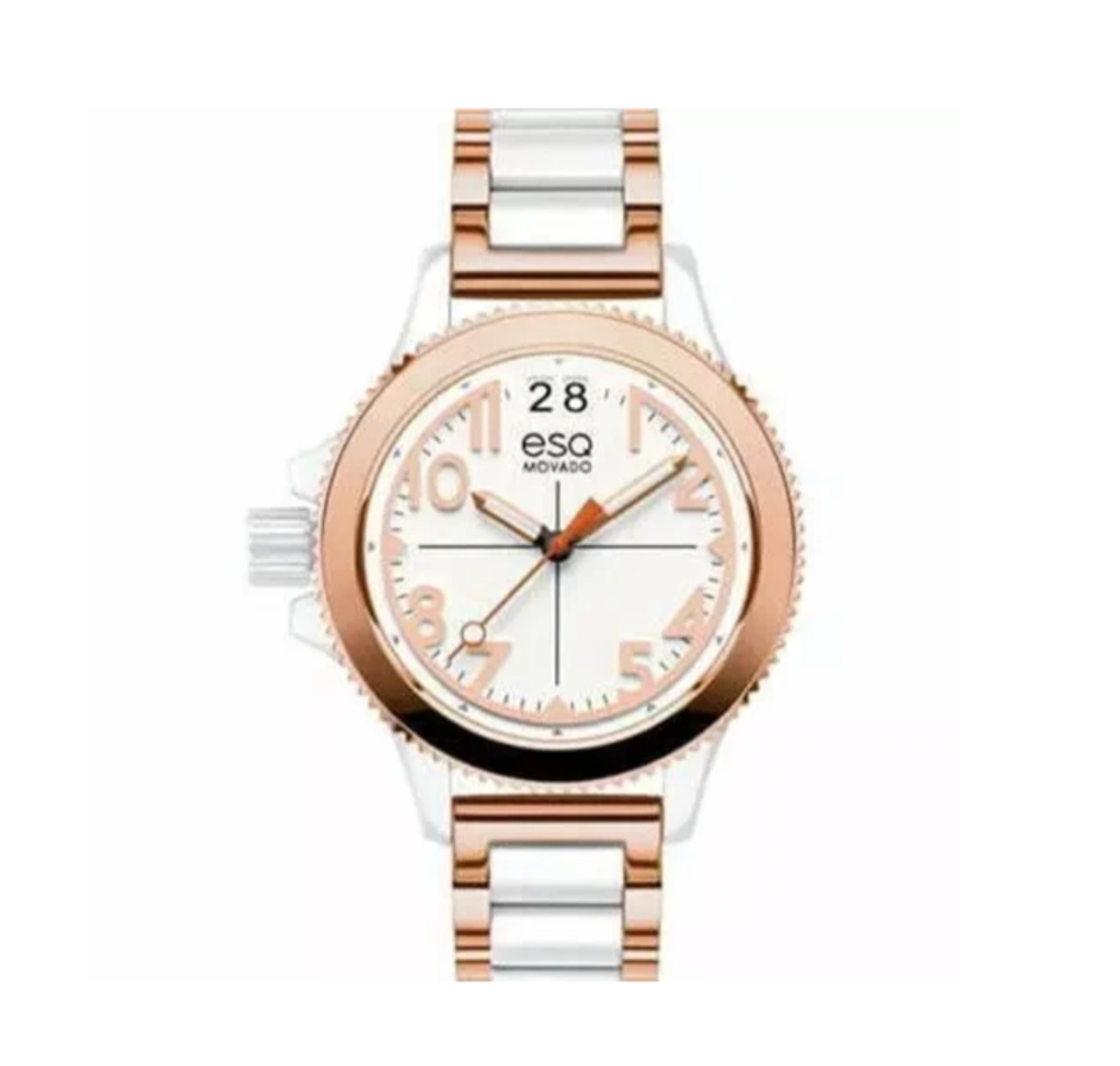 New, ESQ Movado Women’s Fusion Rose-lon Plated Interchangeable Strap Watch $305