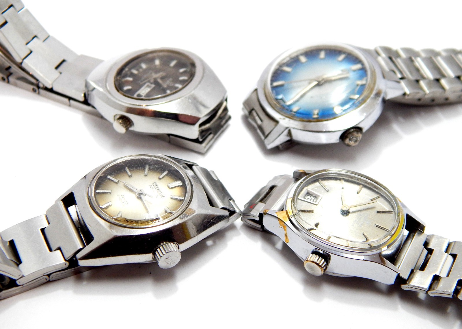 Lot 4 Wristwatch Mechanic & Automatic Tressa Citizen Election Mervos All Working